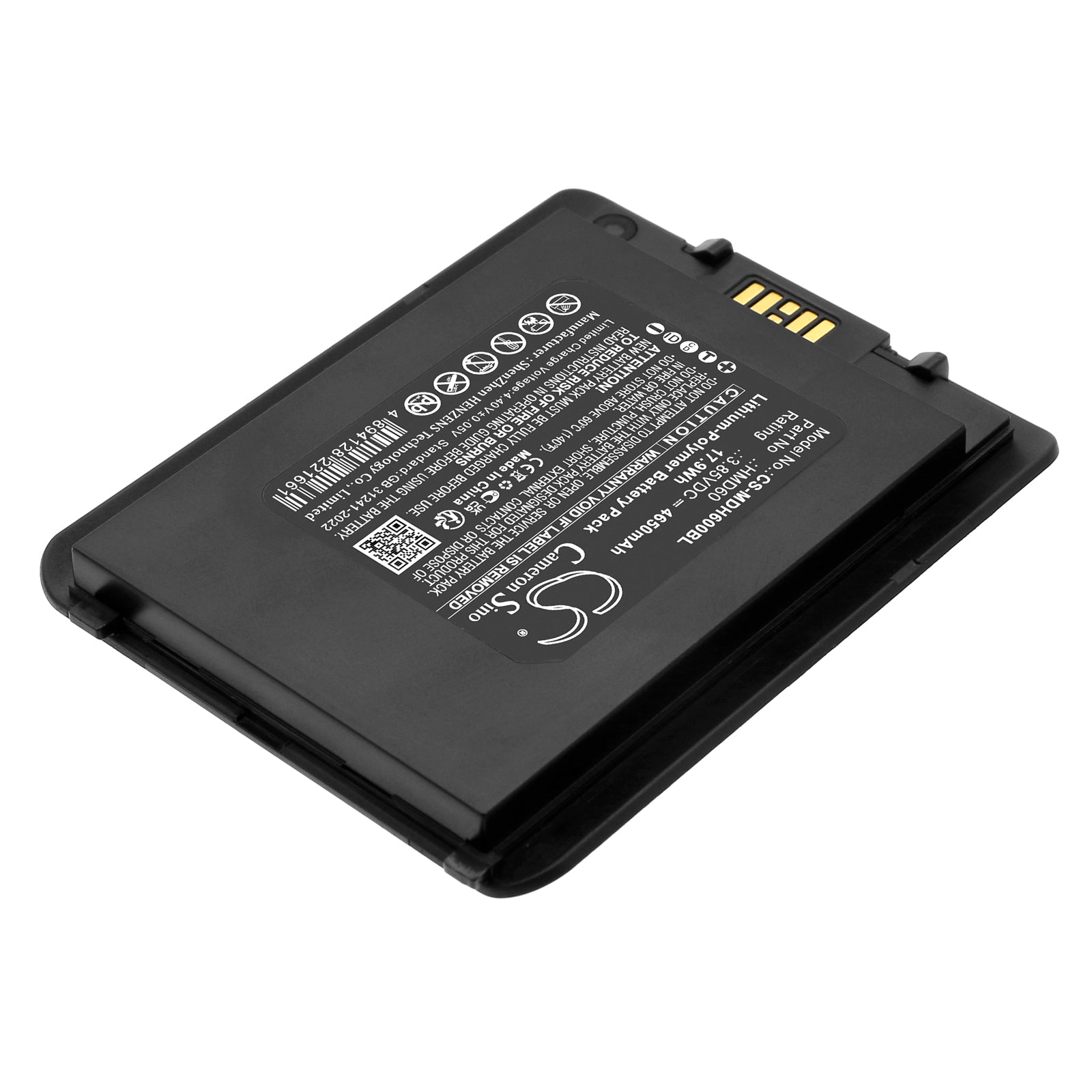 3.85V, Li-Polymer, 4650mAh, Battery fits Mindeo M60, 17.9Wh Barcode Scanner Cameron Sino Technology Limited