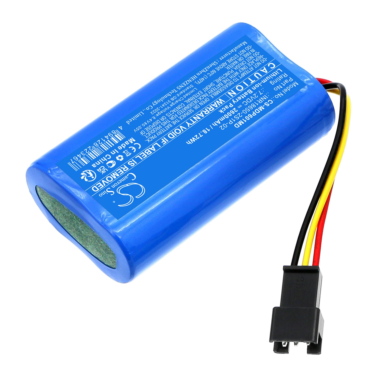 7.2V, Li-ion, 2600mAh, Battery fits Medcaptain MP-60A, SYS-6010A, 18.72Wh Medical Cameron Sino Technology Limited