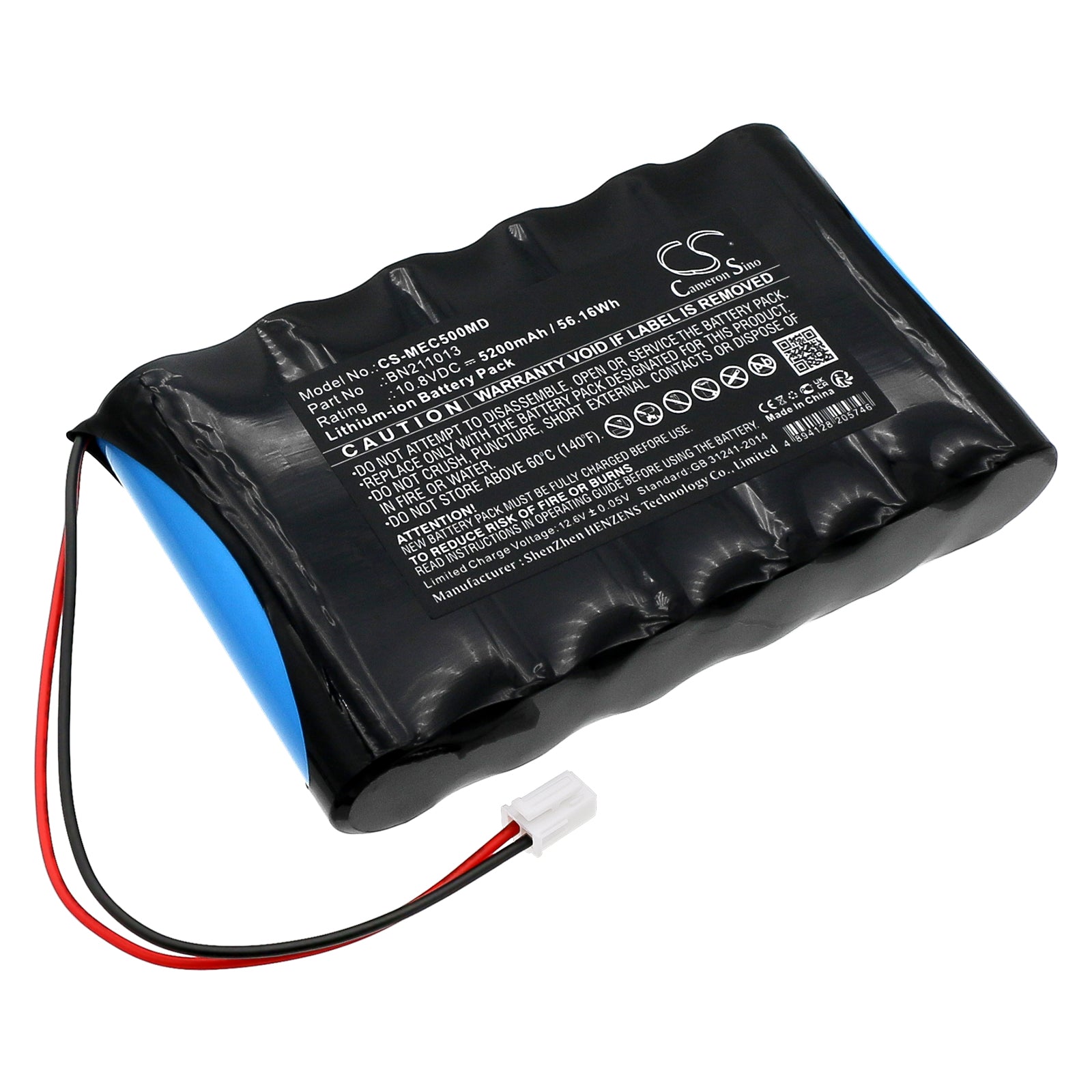 Li-ion, Medical Battery fits Medical Econet Compact Type 5, Compact Type 7, 10.8V, 5200mAh Medical Cameron Sino Technology Limited