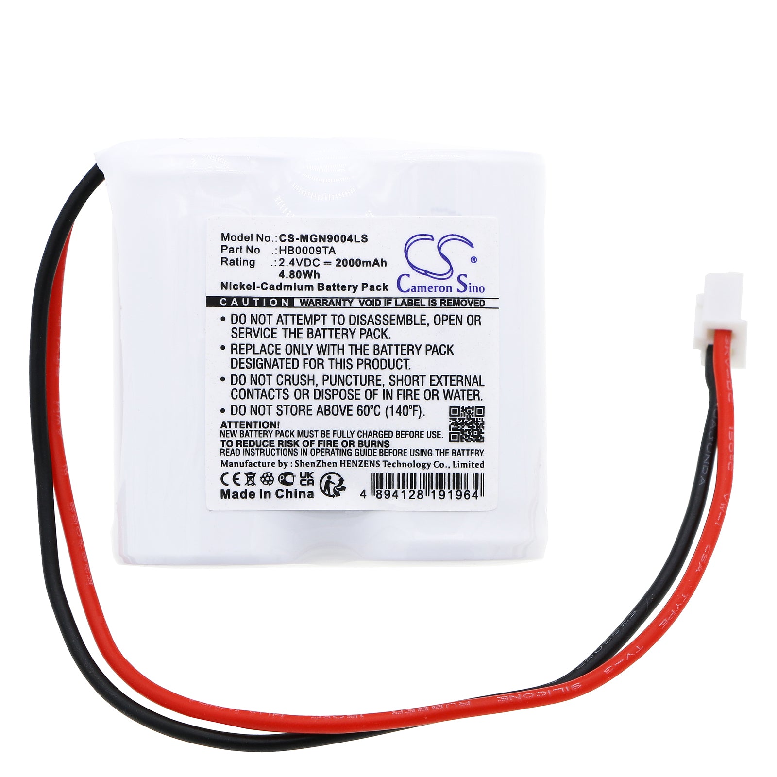Ni-CD, Emergency Lighting Battery fits Legrand 061090, 625025, 2.4V, 2000mAh Emergency Lighting Cameron Sino Technology Limited