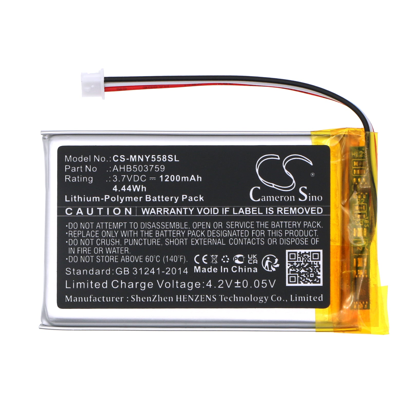Li-Polymer, BabyPhone Battery fits Moonybaby Mb55810, Mb55810-2t, 3.7V, 1200mAh BabyPhone Cameron Sino Technology Limited