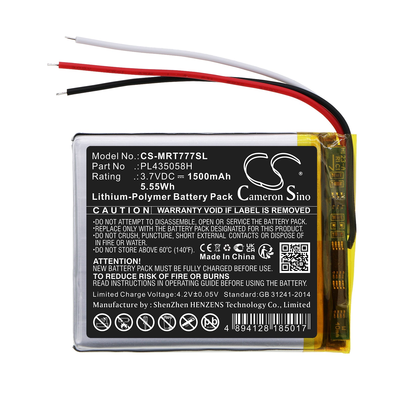 Li-Polymer, GPS, Navigator Battery fits Roadmate 7771t-lmb, Rm7771t-lmb, 3.7V, 1500mAh GPS, Navigator Cameron Sino Technology Limited
