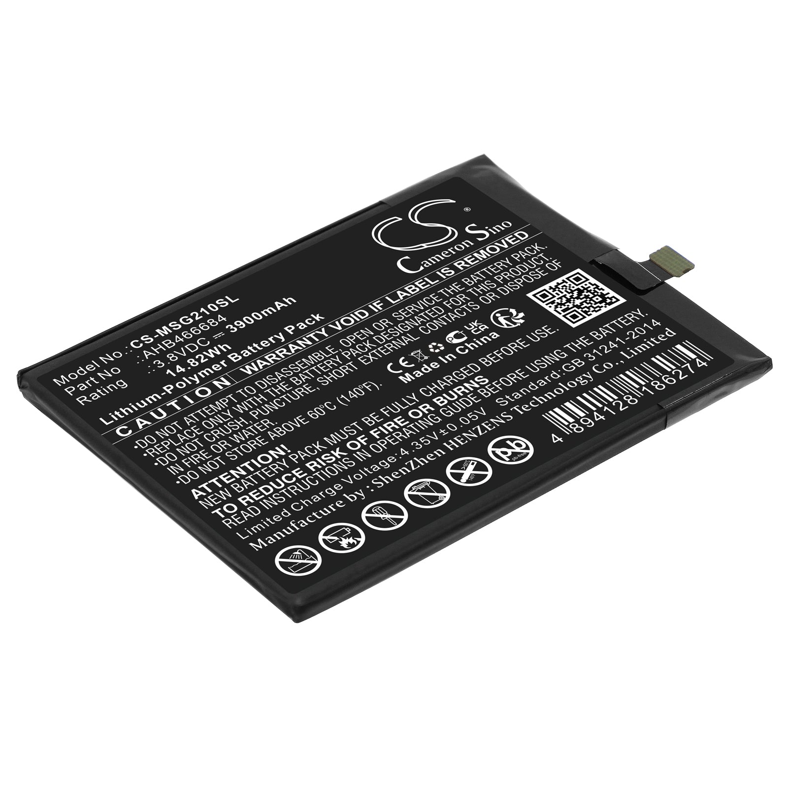 Li-Polymer, Mobile, SmartPhone Battery fits Meder Smartguide 2, Smartguide 210-464, 3.8V, 3900mAh Mobile, SmartPhone Cameron Sino Technology Limited