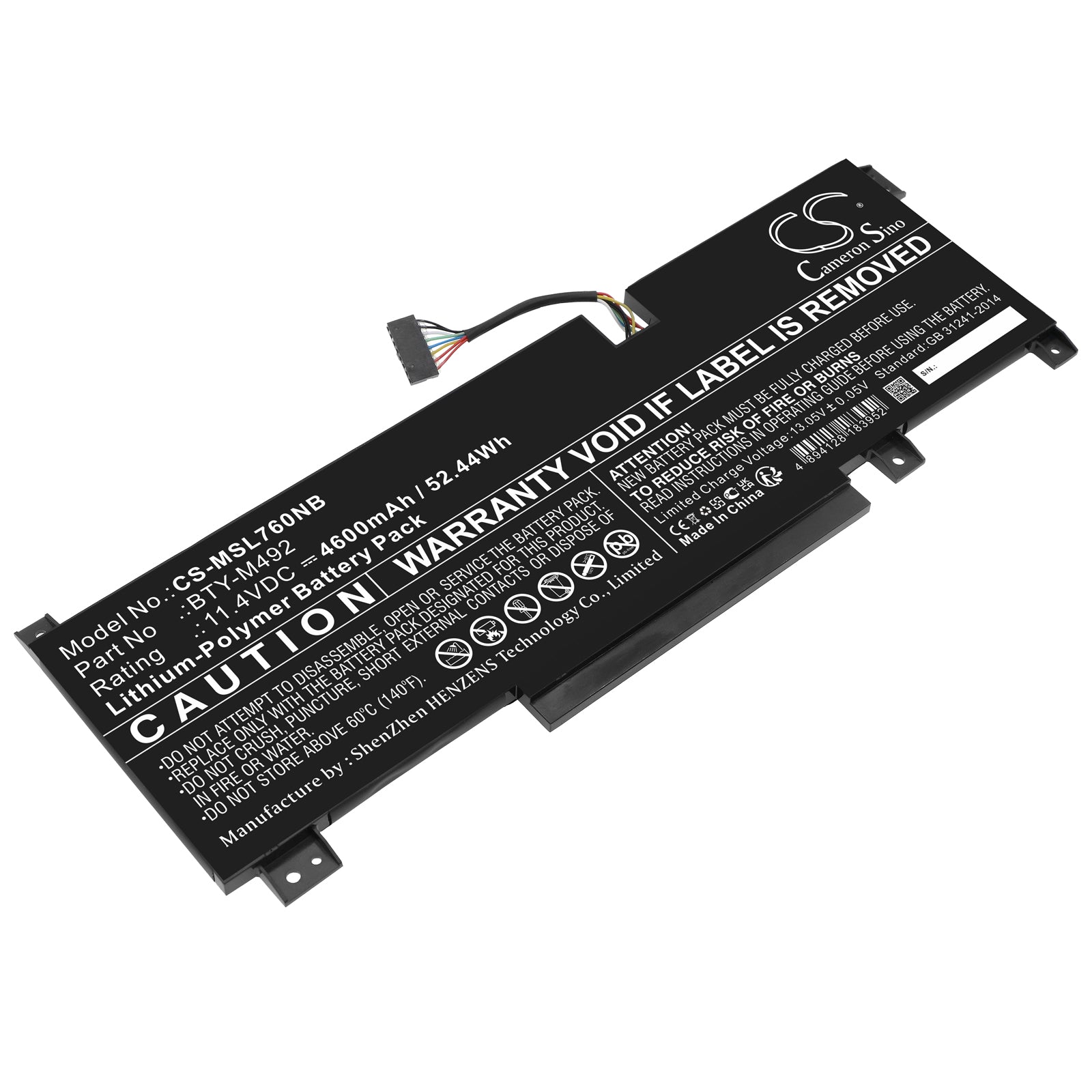 Li-Polymer, Notebook, Laptop Battery fits Msi Bravo 15 B55dd-005xes, Bravo 15 B5dd-007xes, 11.4V, 4600mAh Notebook, Laptop Cameron Sino Technology Limited