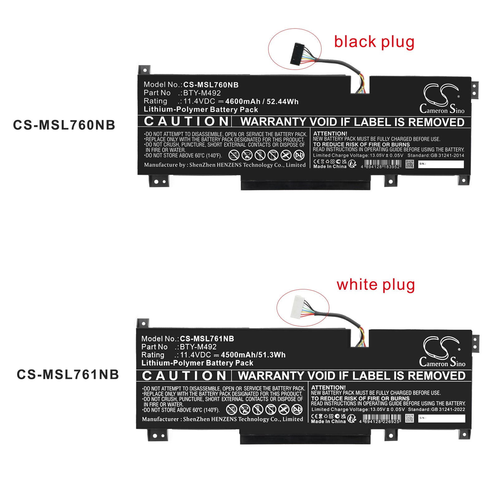 11.4V, Li-Polymer, 4500mAh, Battery fits MSI Bravo 15 B5DD-007XES, Bravo 15 B5DD-012XES, 51.3Wh Notebook, Laptop Cameron Sino Technology Limited