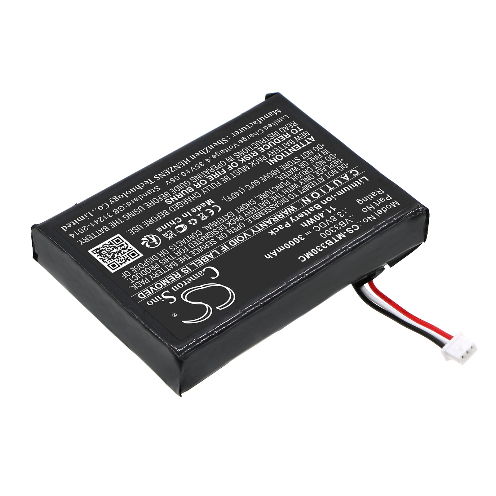 Li-ion, Body Camera Battery fits Motorola Vb400, Vb400 Body Camera, 3.8V, 3000mAh Body Camera Cameron Sino Technology Limited