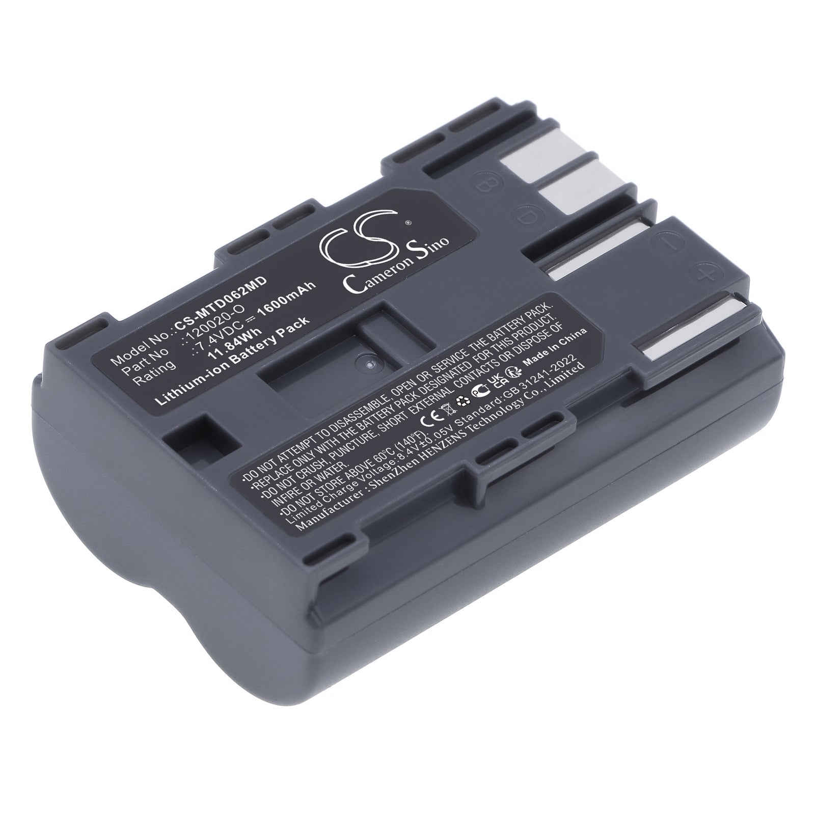 7.4V, Li-ion, 1600mAh, Battery fits Mortara F1559, Monitor Surveyor S4, 11.84Wh Medical Cameron Sino Technology Limited