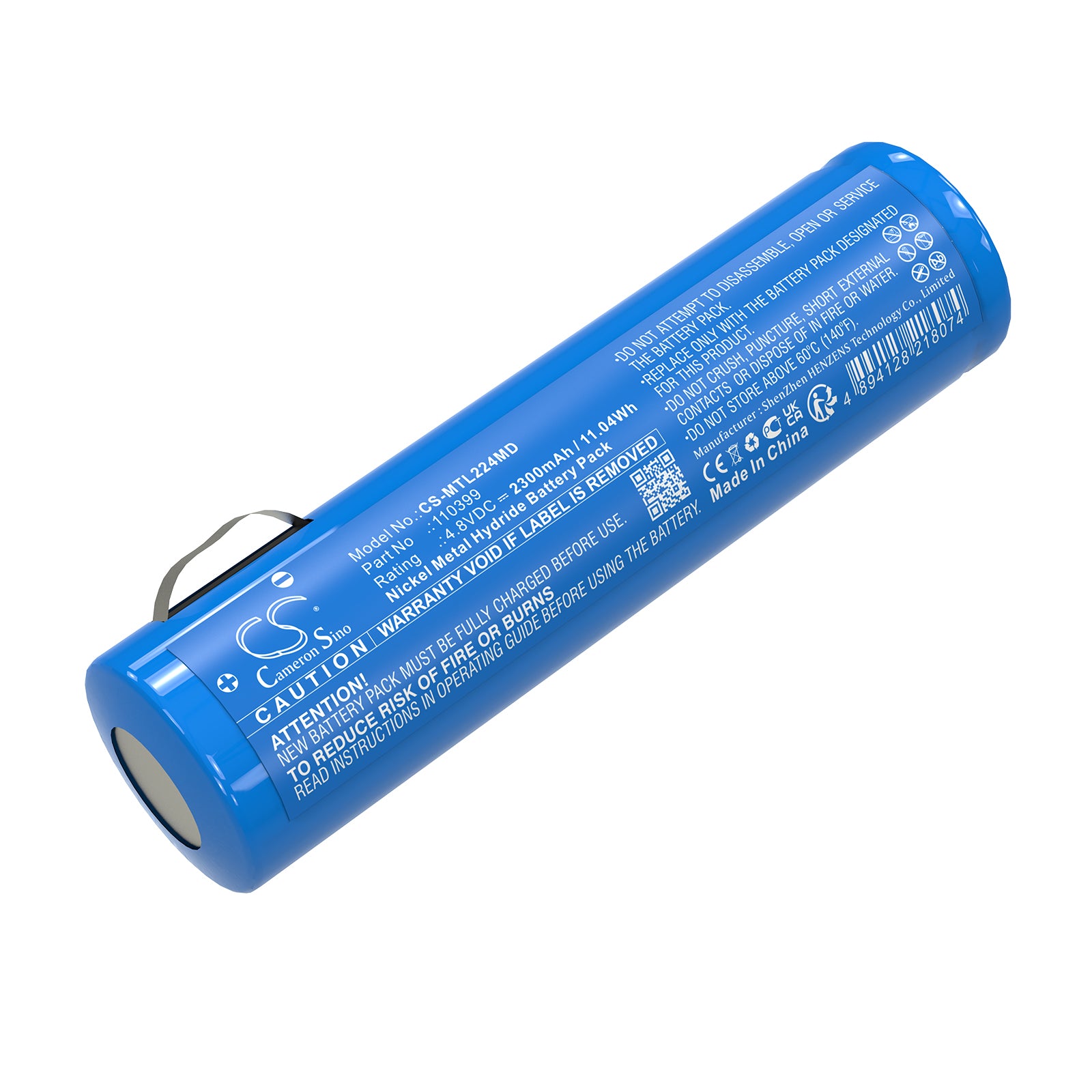 4.8V, Ni-MH, 2300mAh, Battery fits Mentor 22-4501, 22-4505, 11.04Wh Medical Cameron Sino Technology Limited