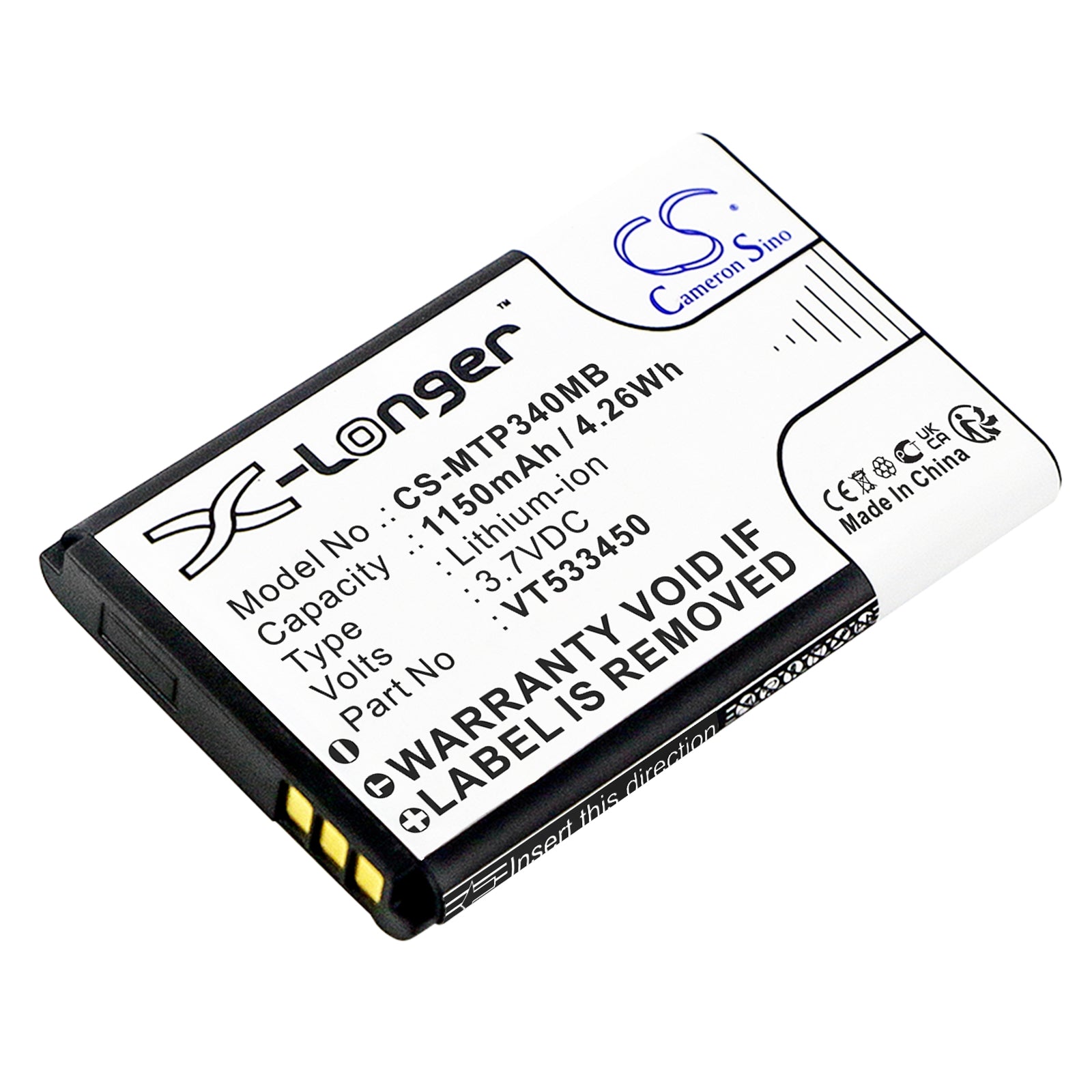 Li-ion, BabyPhone Battery fits Motorola Ease 34, Ease 35, 3.7V, 1150mAh BabyPhone Cameron Sino Technology Limited