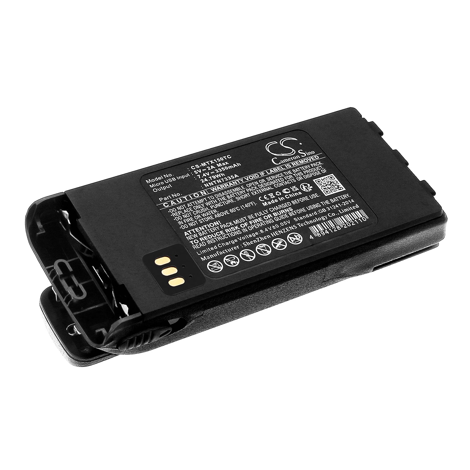 Li-ion, Two-Way Radio Battery fits Motorola Mt1500, Nt1500, 7.4V, 3350mAh Two-Way Radio Cameron Sino Technology Limited