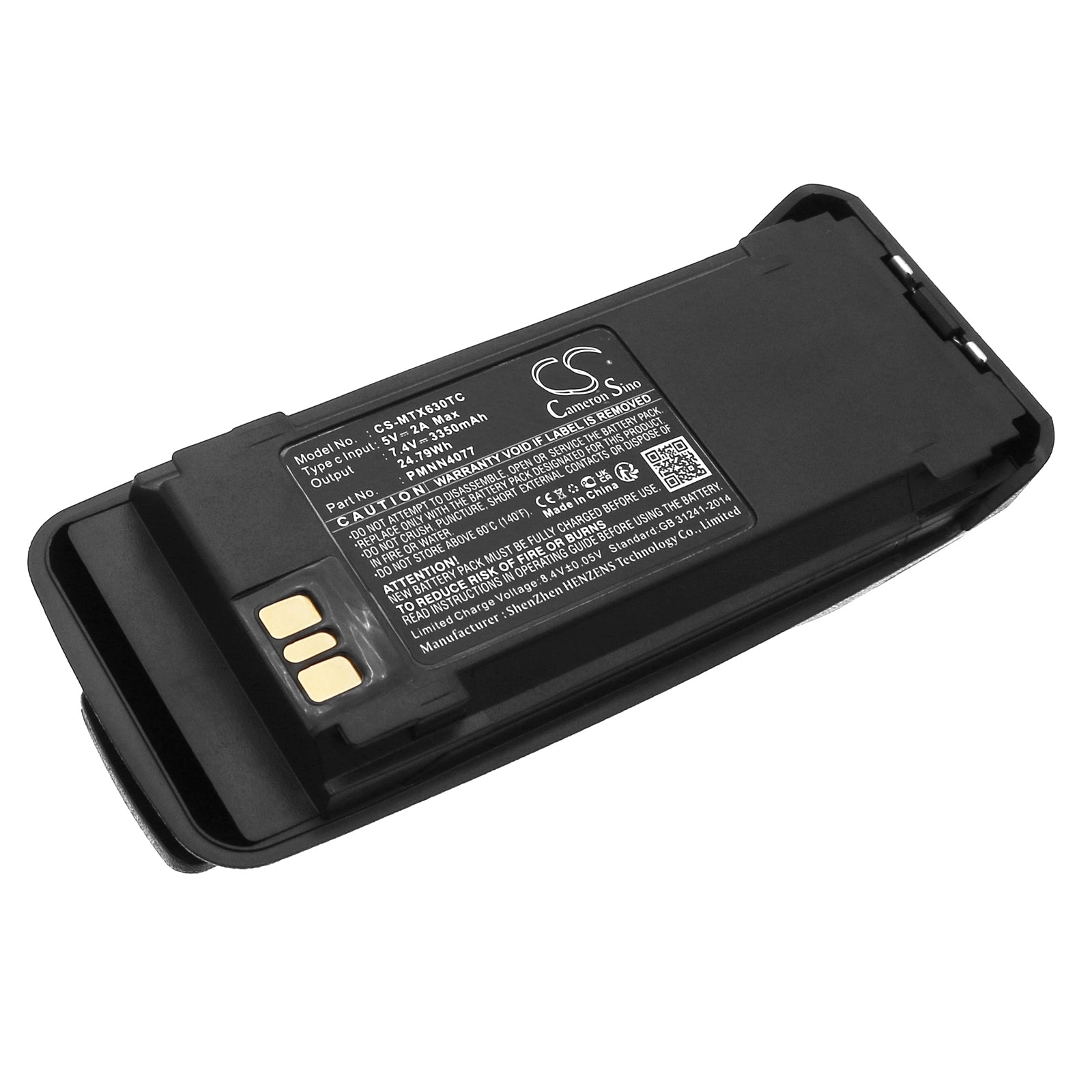 Li-ion, Two-Way Radio Battery fits Vertex Vxd720, Motorola Dgp4150, 7.4V, 3350mAh Two-Way Radio Cameron Sino Technology Limited