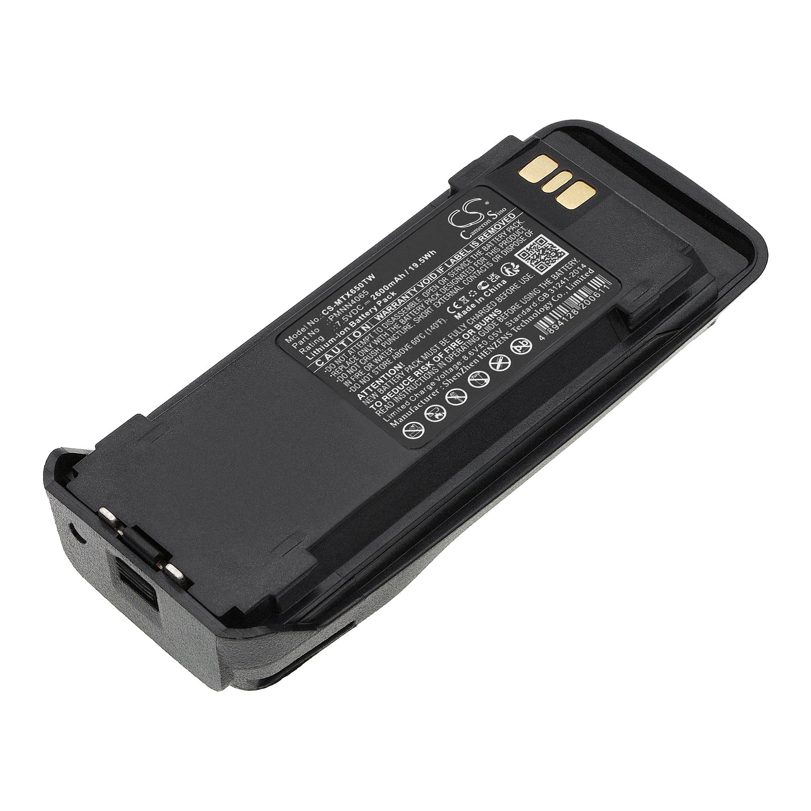 Li-ion, Two-Way Radio Battery fits Vertex Vxd720, Motorola Dgp4150, 7.5V, 2600mAh Two-Way Radio Cameron Sino Technology Limited