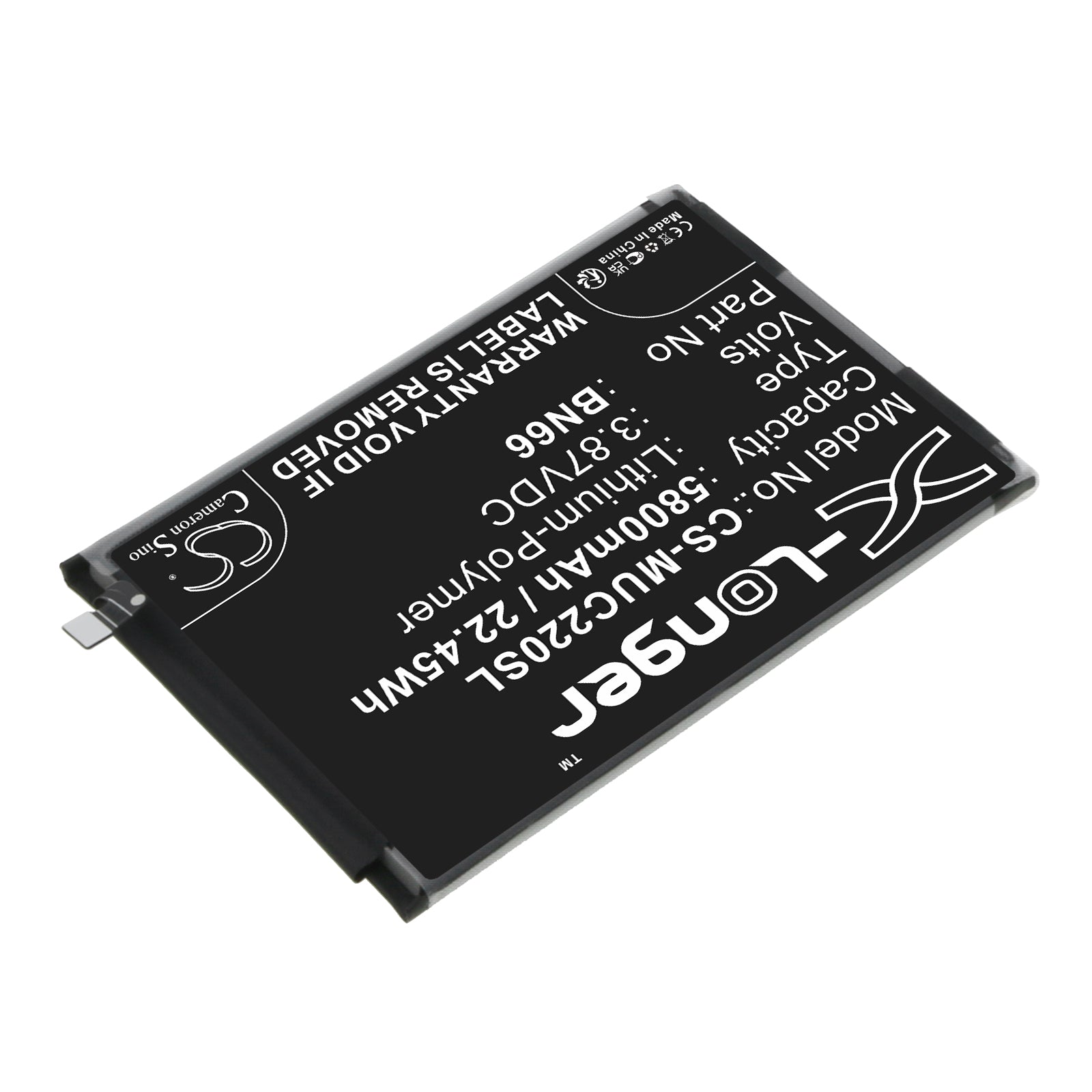 Li-Polymer, Mobile, SmartPhone Battery fits Poco 220333qpg, C40, 3.87V, 5800mAh Mobile, SmartPhone Cameron Sino Technology Limited