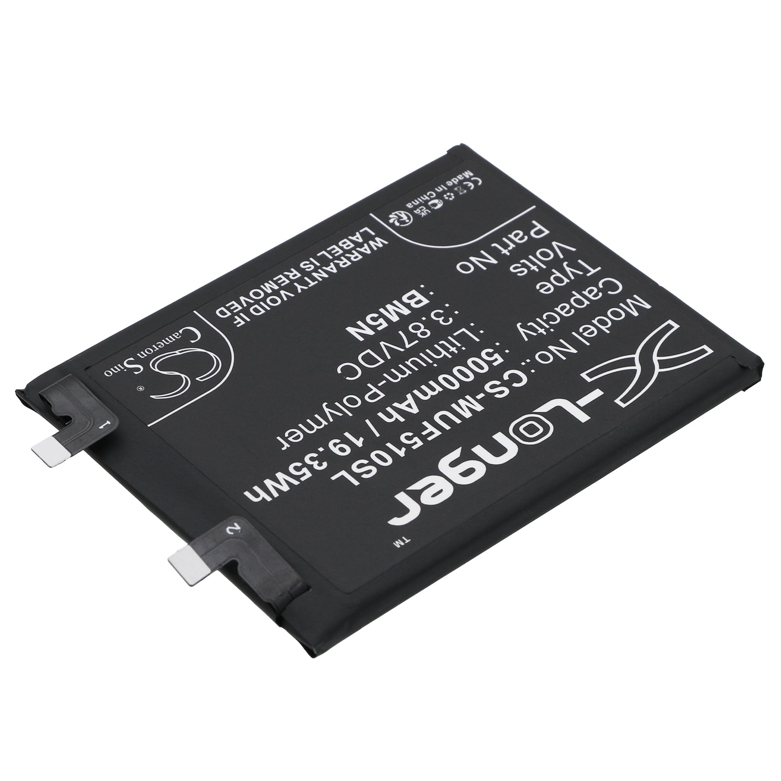 Li-Polymer, Mobile, SmartPhone Battery fits Poco 23013rk75g, F5 Pro 5g, 3.87V, 5000mAh Mobile, SmartPhone Cameron Sino Technology Limited