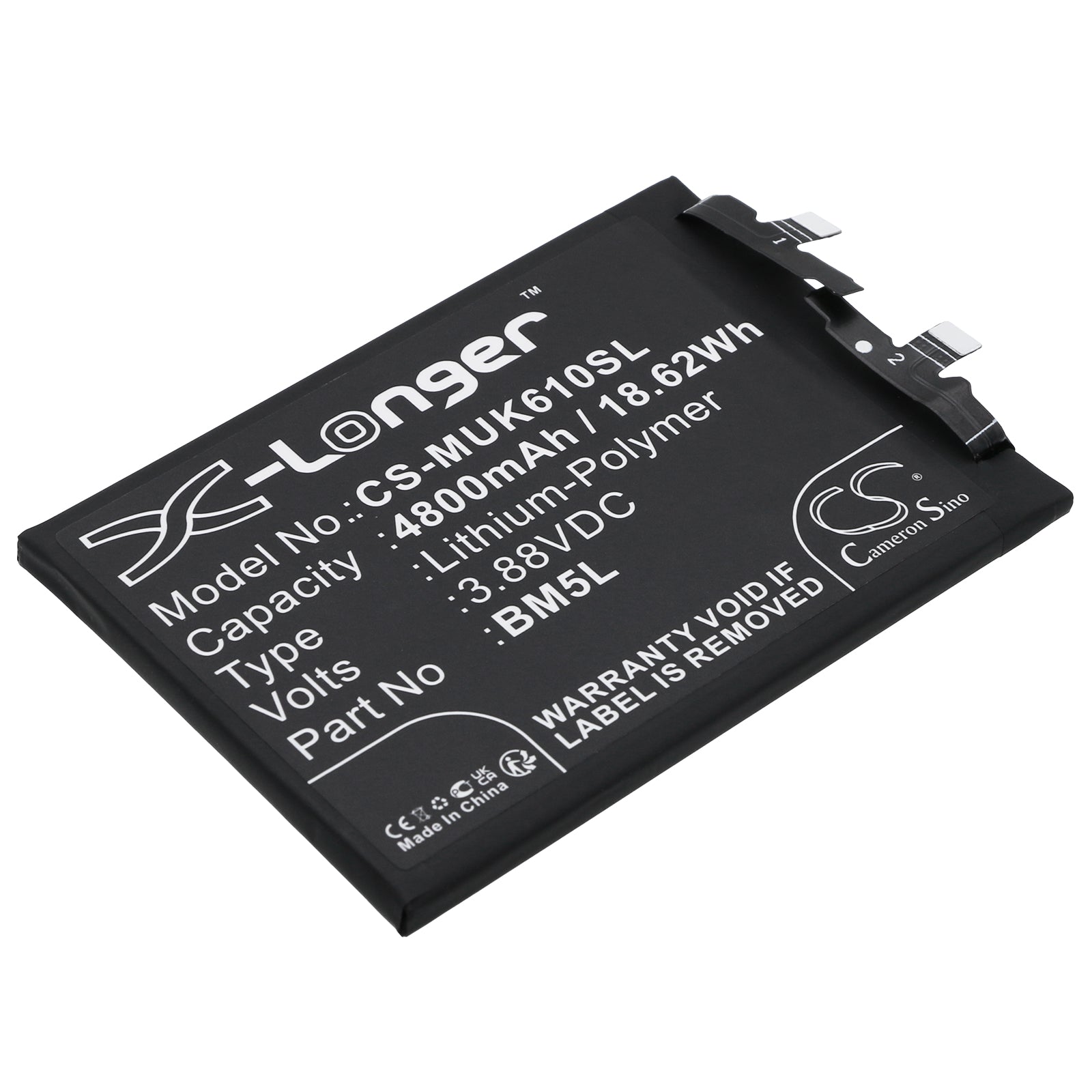 Li-Polymer, Mobile, SmartPhone Battery fits Redmi 22127rk46c, K60 Pro, 3.88V, 4800mAh Mobile, SmartPhone Cameron Sino Technology Limited