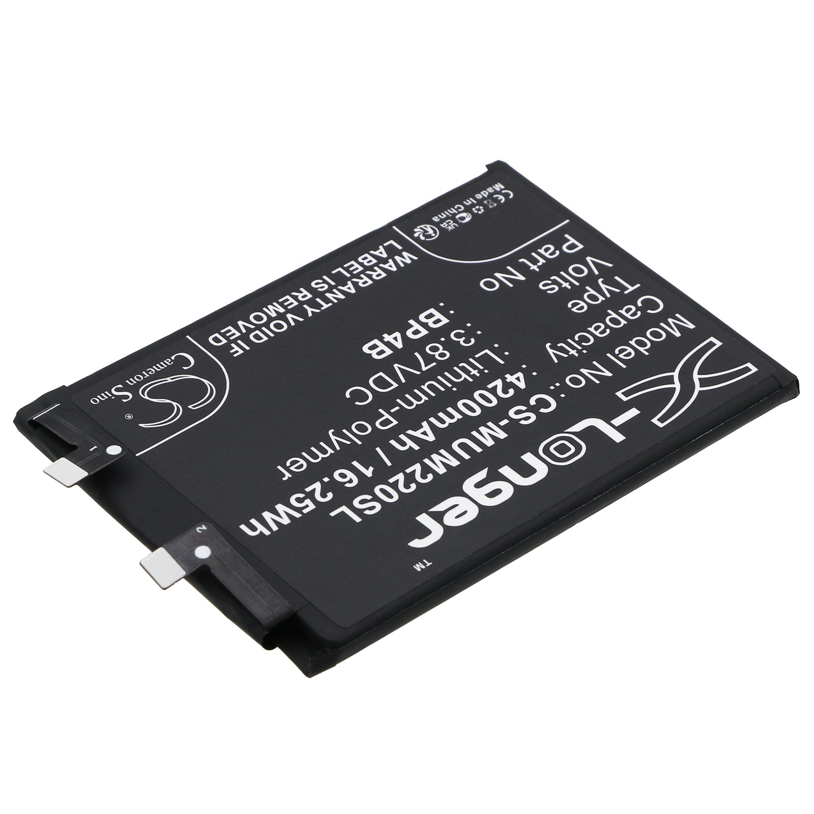 Li-Polymer, Mobile, SmartPhone Battery fits Xiaomi 2203129g, 2203129i, 3.87V, 4200mAh Mobile, SmartPhone Cameron Sino Technology Limited