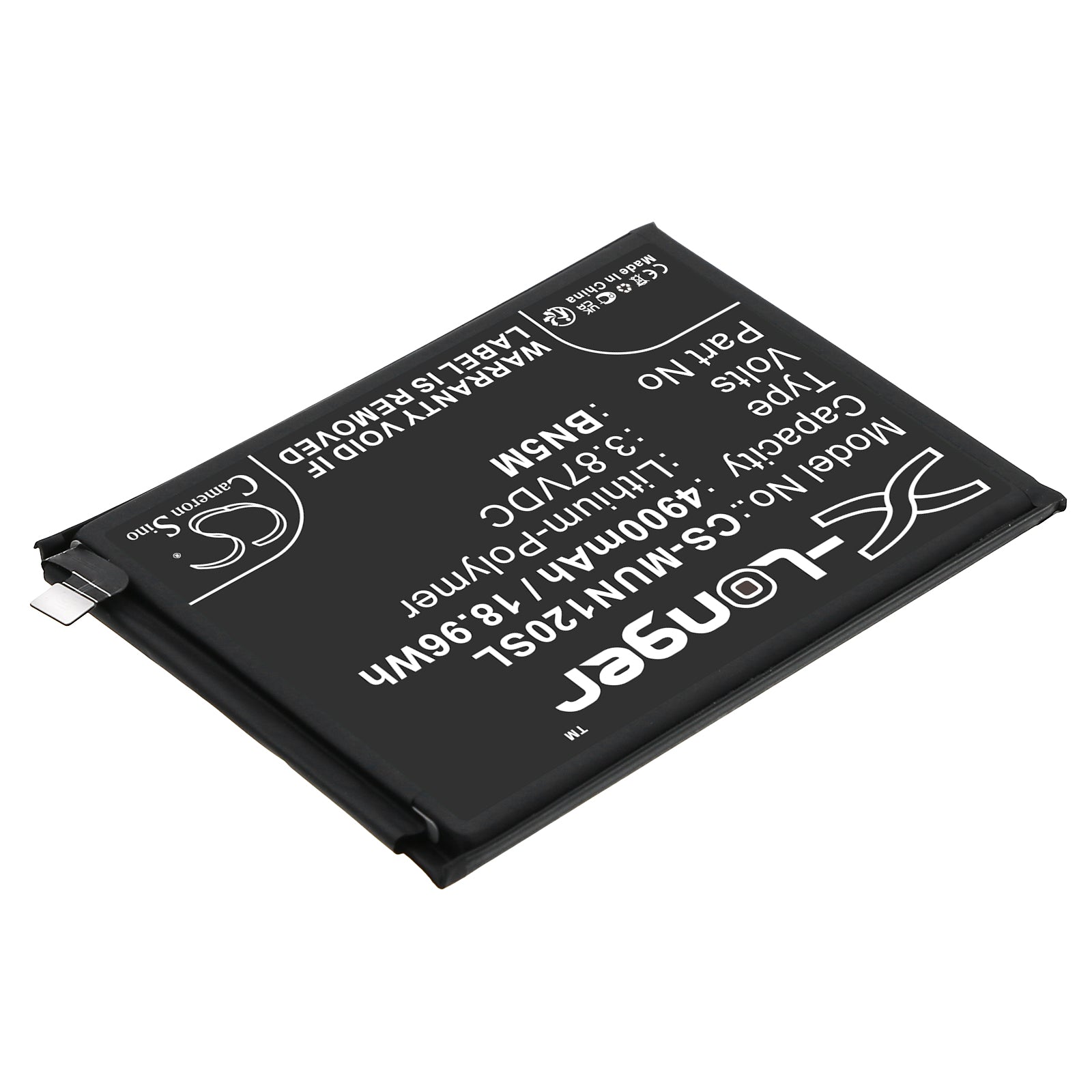 Li-Polymer, Mobile, SmartPhone Battery fits Redmi 23021raa2g, 23021raa2y, 3.87V, 4900mAh Mobile, SmartPhone Cameron Sino Technology Limited