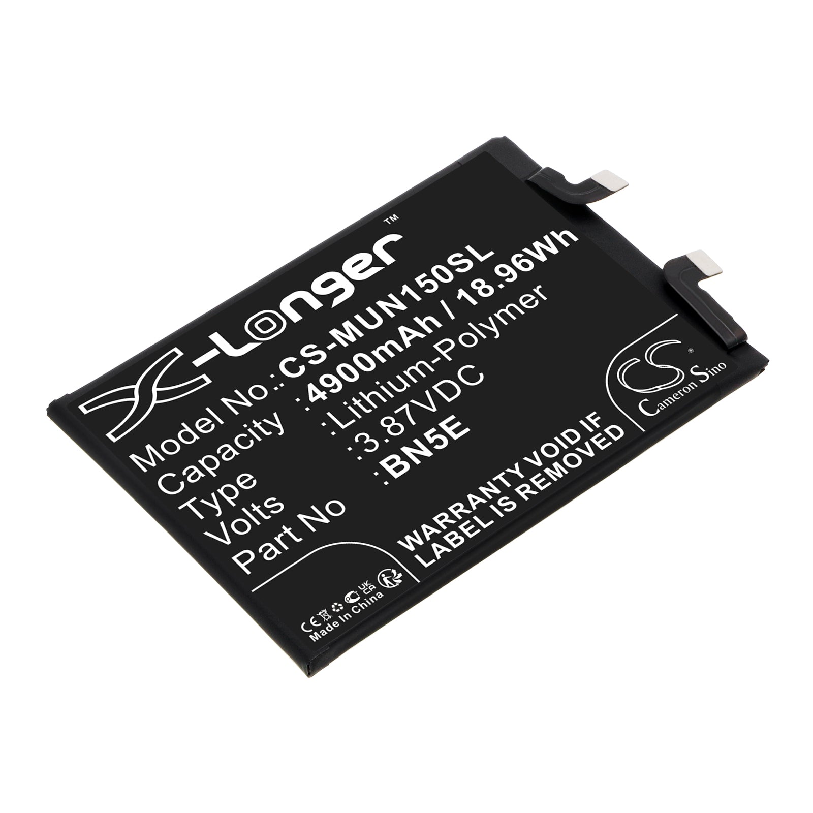 Li-Polymer, Mobile, SmartPhone Battery fits Xiaomi Redmi Note 11e Pro, Redmi Note 11e Pro, 3.87V, 4900mAh Mobile, SmartPhone Cameron Sino Technology Limited