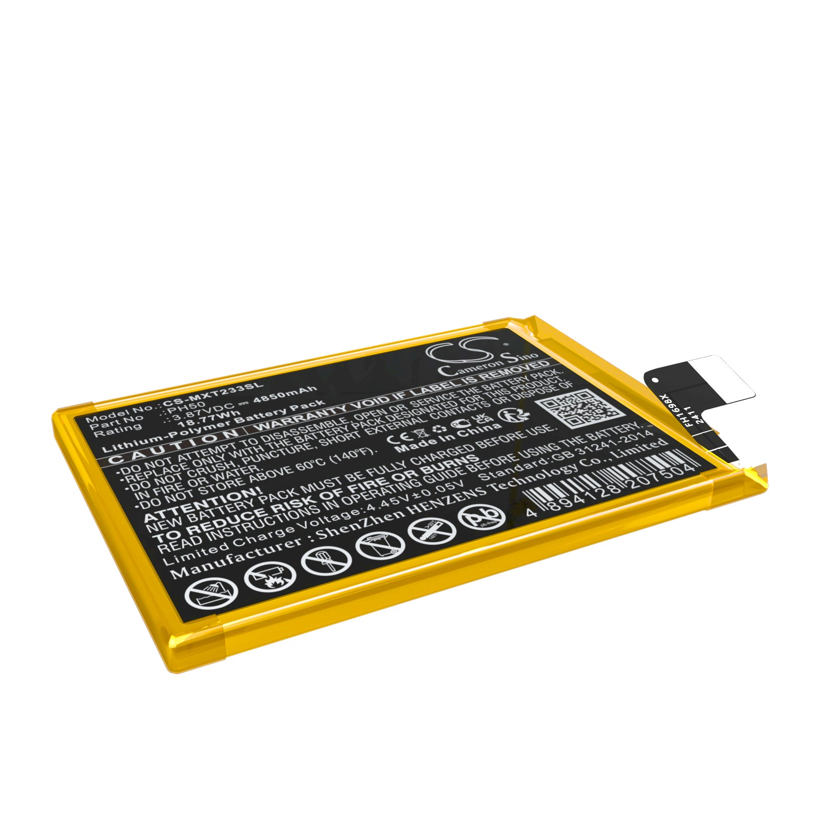 Li-Polymer, Mobile, SmartPhone Battery fits Motorola Moto G23, Xt2333, 3.87V, 4850mAh Mobile & SmartPhone Cameron Sino Technology Limited