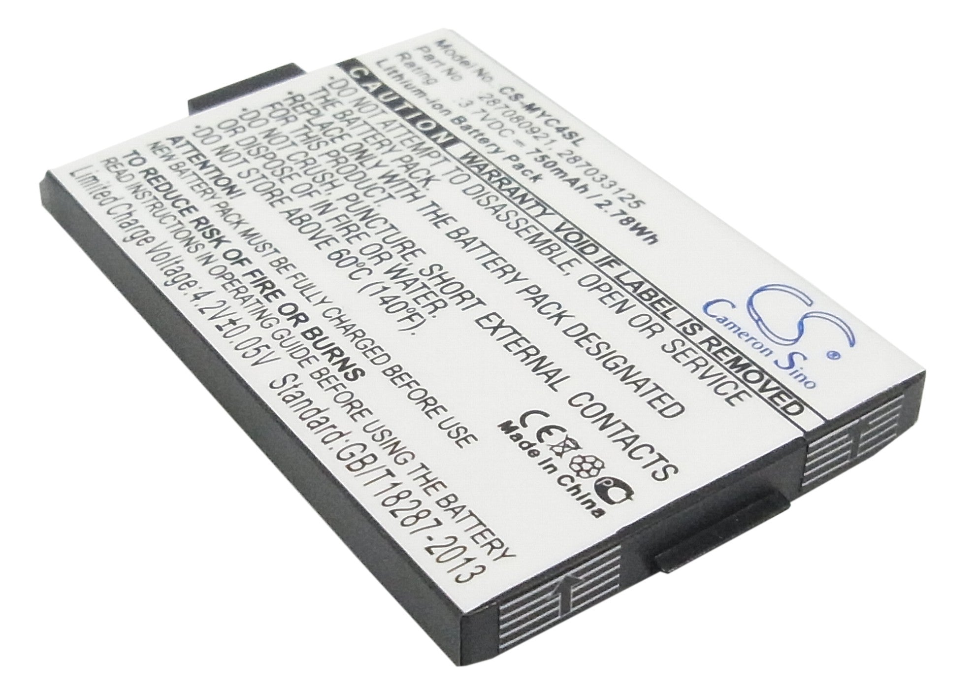 Li-ion, Mobile, SmartPhone Battery fits Tchibo Tcm 108, Bird S310, 3.7V, 750mAh Mobile, SmartPhone Cameron Sino Technology Limited