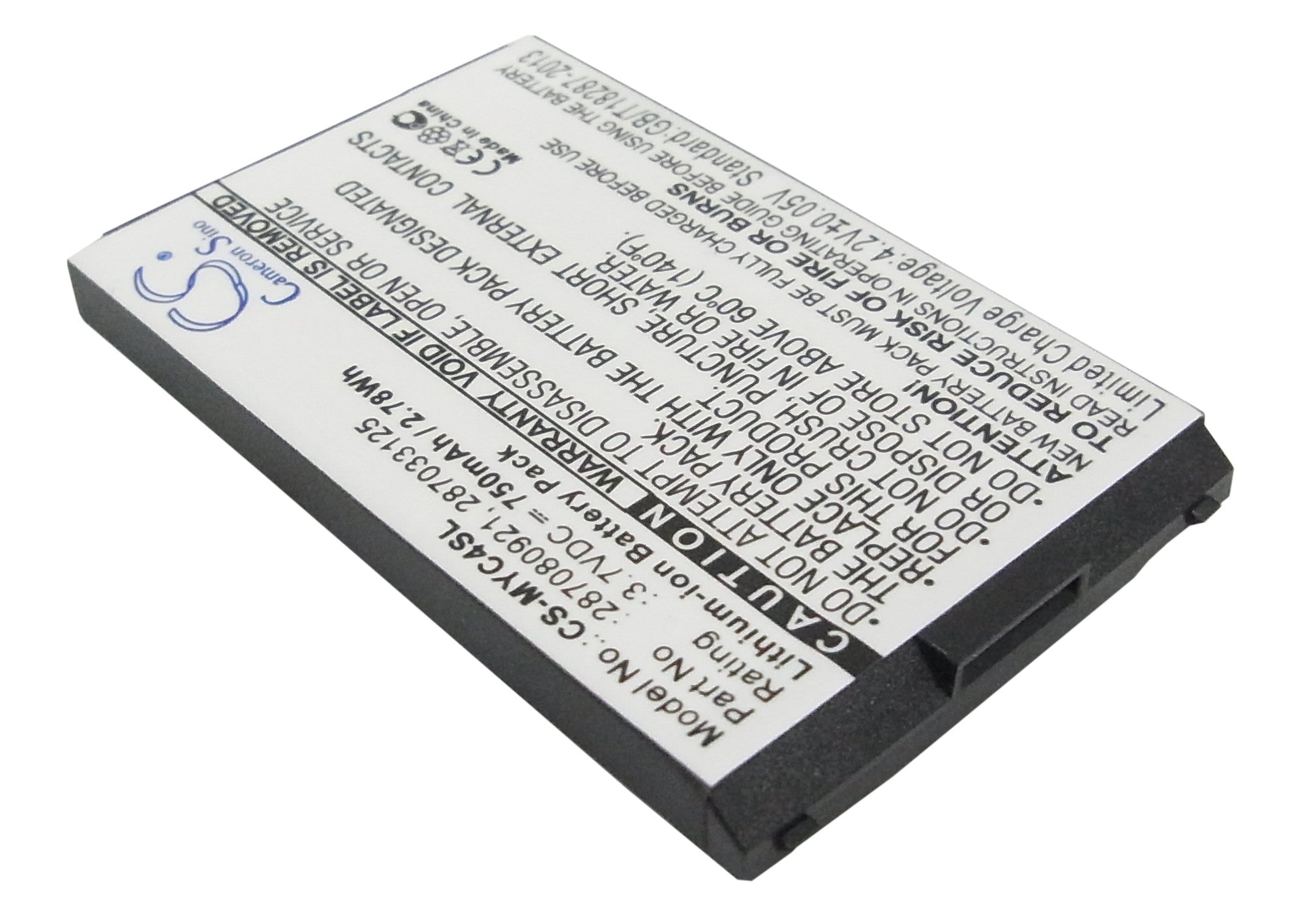 Li-ion, Mobile, SmartPhone Battery fits Tchibo Tcm 108, Bird S310, 3.7V, 750mAh Mobile, SmartPhone Cameron Sino Technology Limited