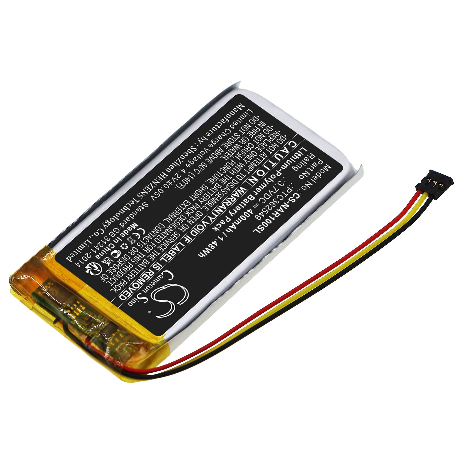 Li-Polymer, Home Security Camera Battery fits Arlo Avd1001-100nar, Smart Doorbell Hd Video Wired, 3.7V, 400mAh Home Security Camera Cameron Sino Technology Limited