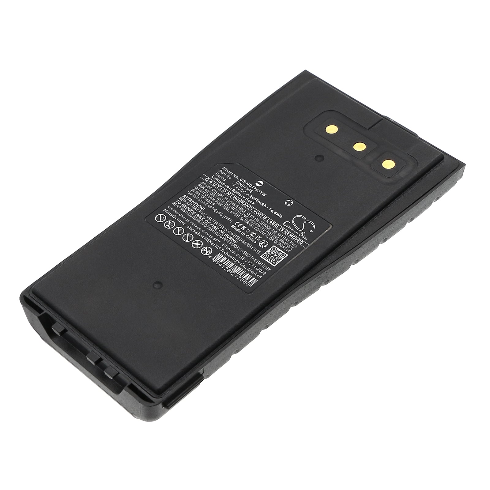 7.4V, Li-ion, 2000mAh, Battery fits Entel HT640, HT642, 14.8Wh Two-Way Radio Cameron Sino Technology Limited