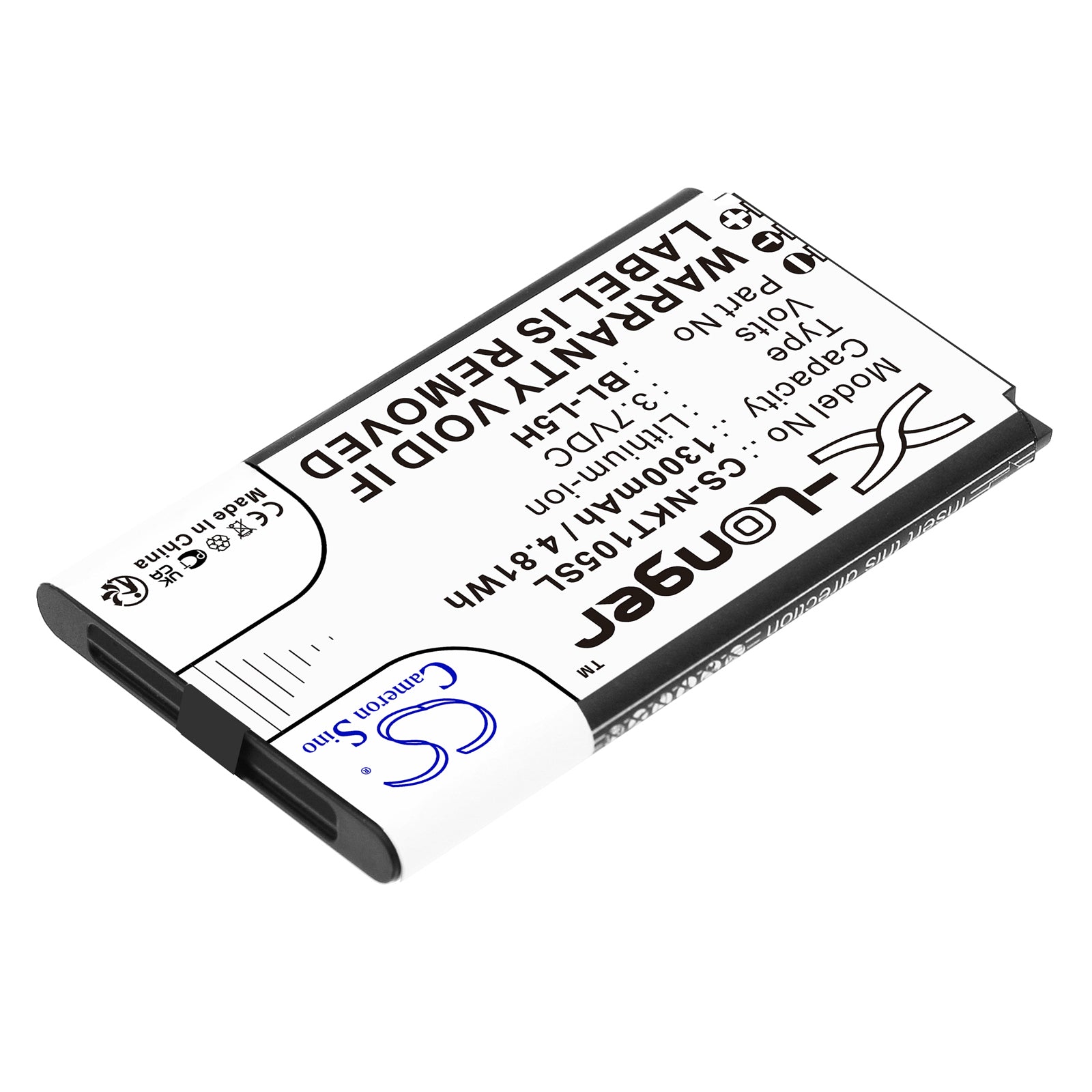 Li-ion, Mobile, SmartPhone Battery fits Nokia 105 2023, 105 4g, 3.7V, 1300mAh Mobile, SmartPhone Cameron Sino Technology Limited