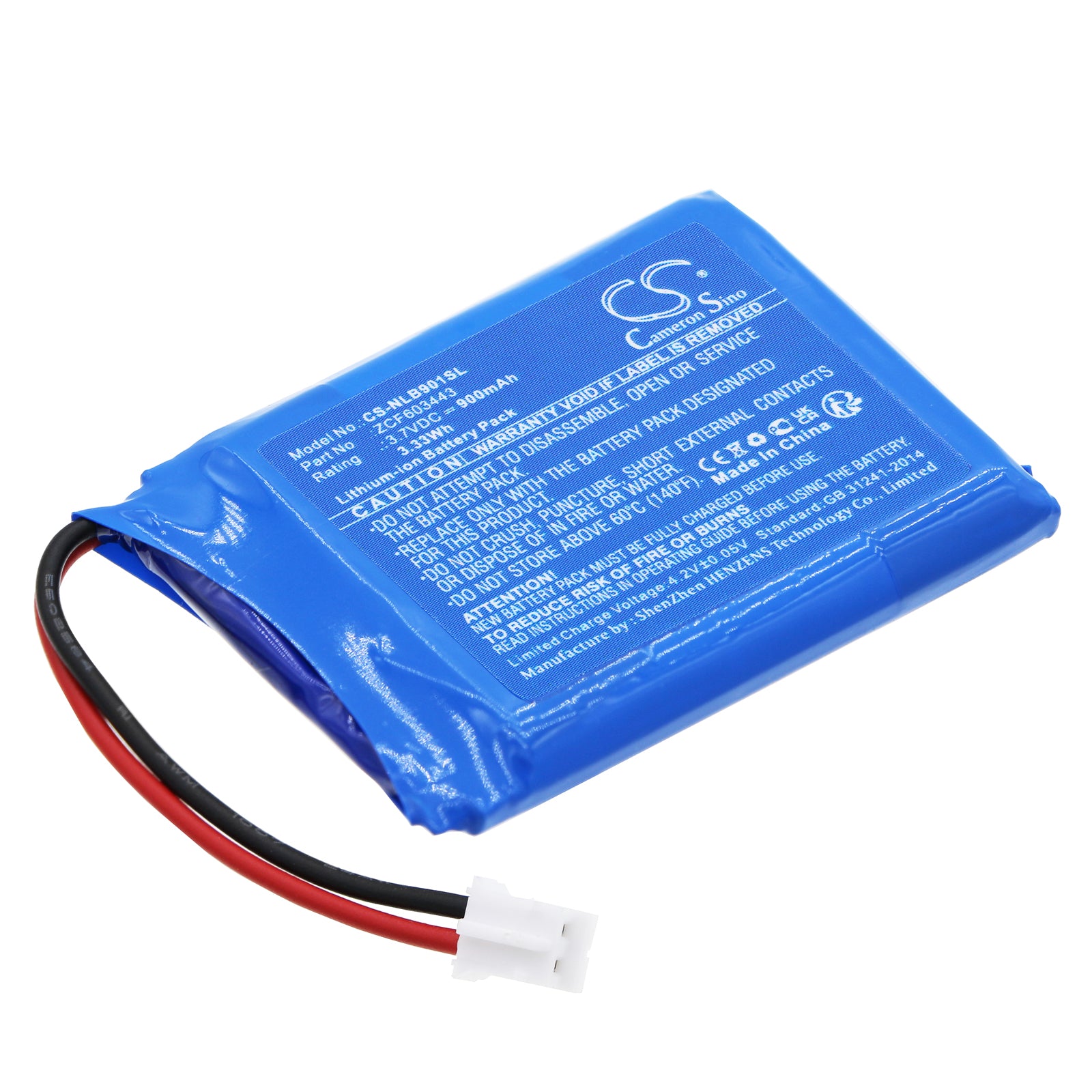 Li-ion, Wireless Headset Battery fits Nolan N-com 901 X, N-com 901x, 3.7V, 900mAh Wireless Headset Cameron Sino Technology Limited