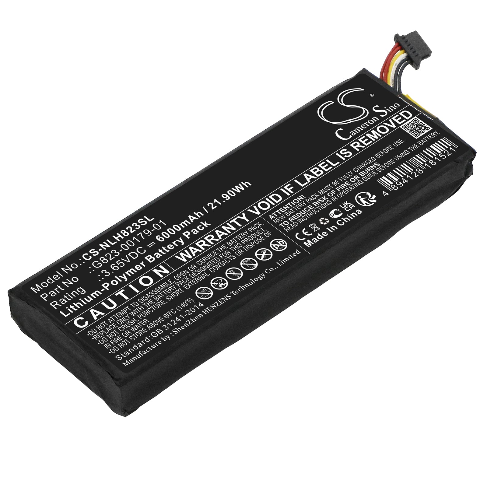 Li-Polymer, Home Security Camera Battery fits Nest Doorbell, Gq Style Ac, 3.65V, 6000mAh Home Security Camera Cameron Sino Technology Limited
