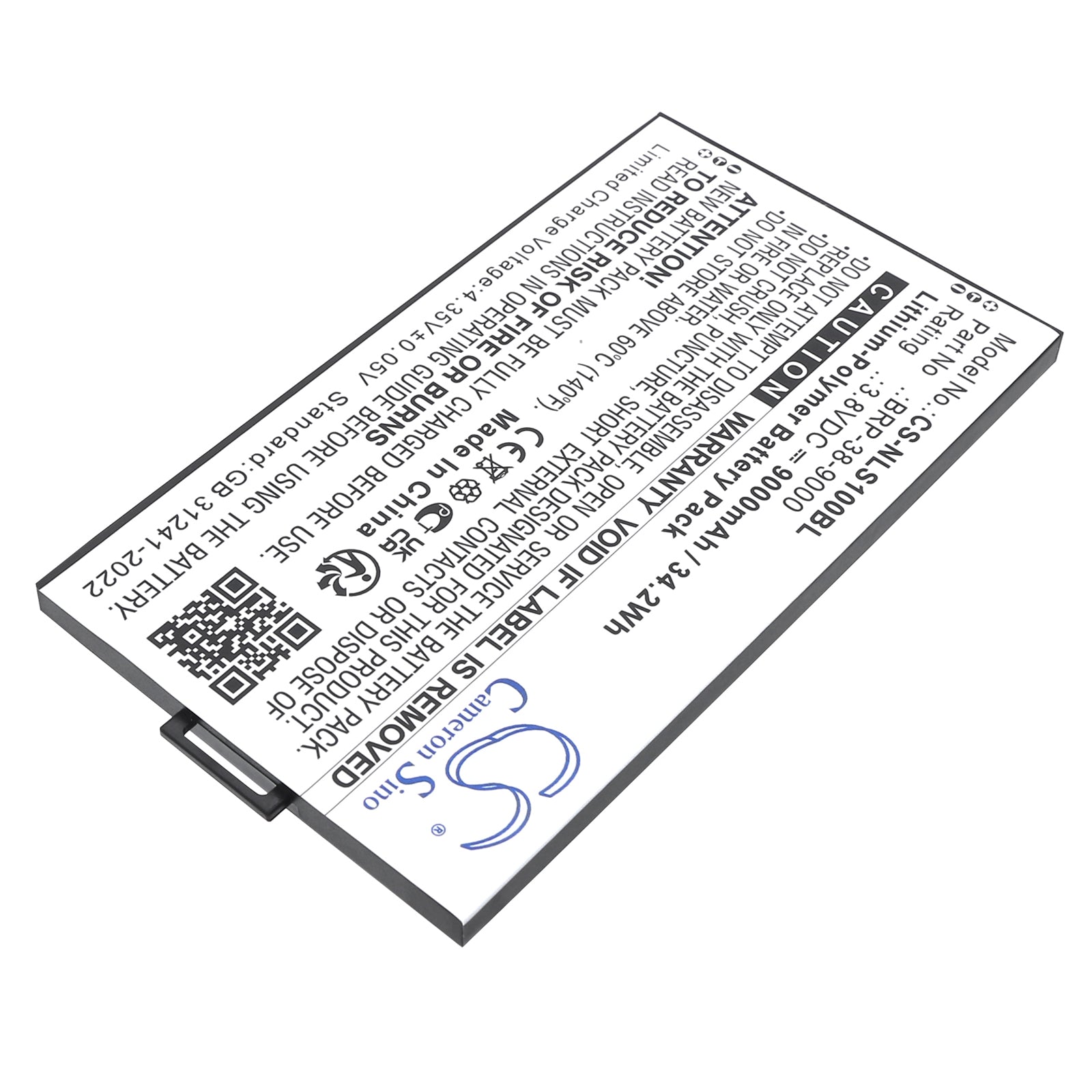 3.8V, Li-Polymer, 9000mAh, Battery fits Newland SD100 Orion II MD, 34.2Wh Tablet Cameron Sino Technology Limited