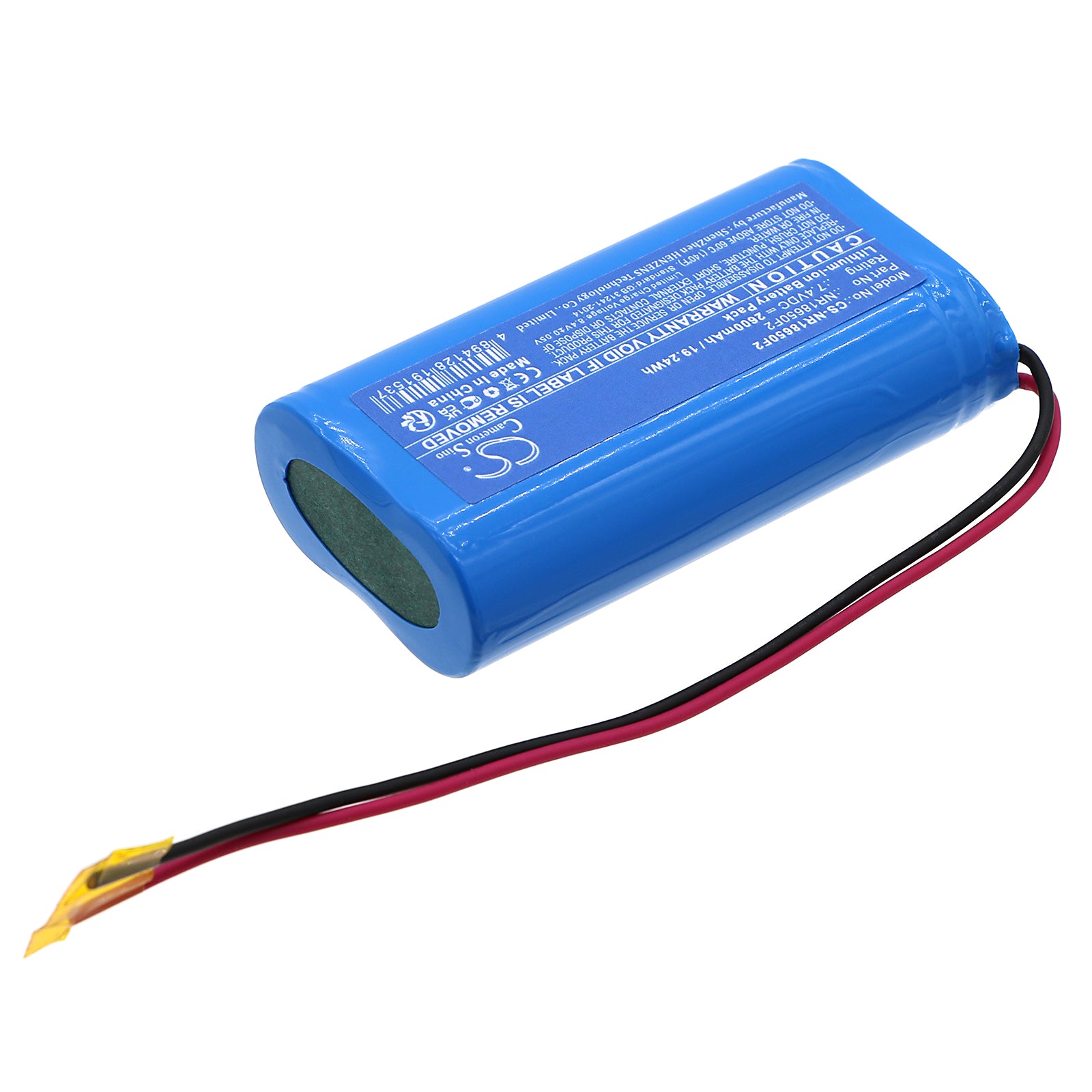Li-ion, 18650, 2S1P 19.24Wh, Battery pack with wire leads, 7.4V, 2600mAh 18650 Cameron Sino Technology Limited