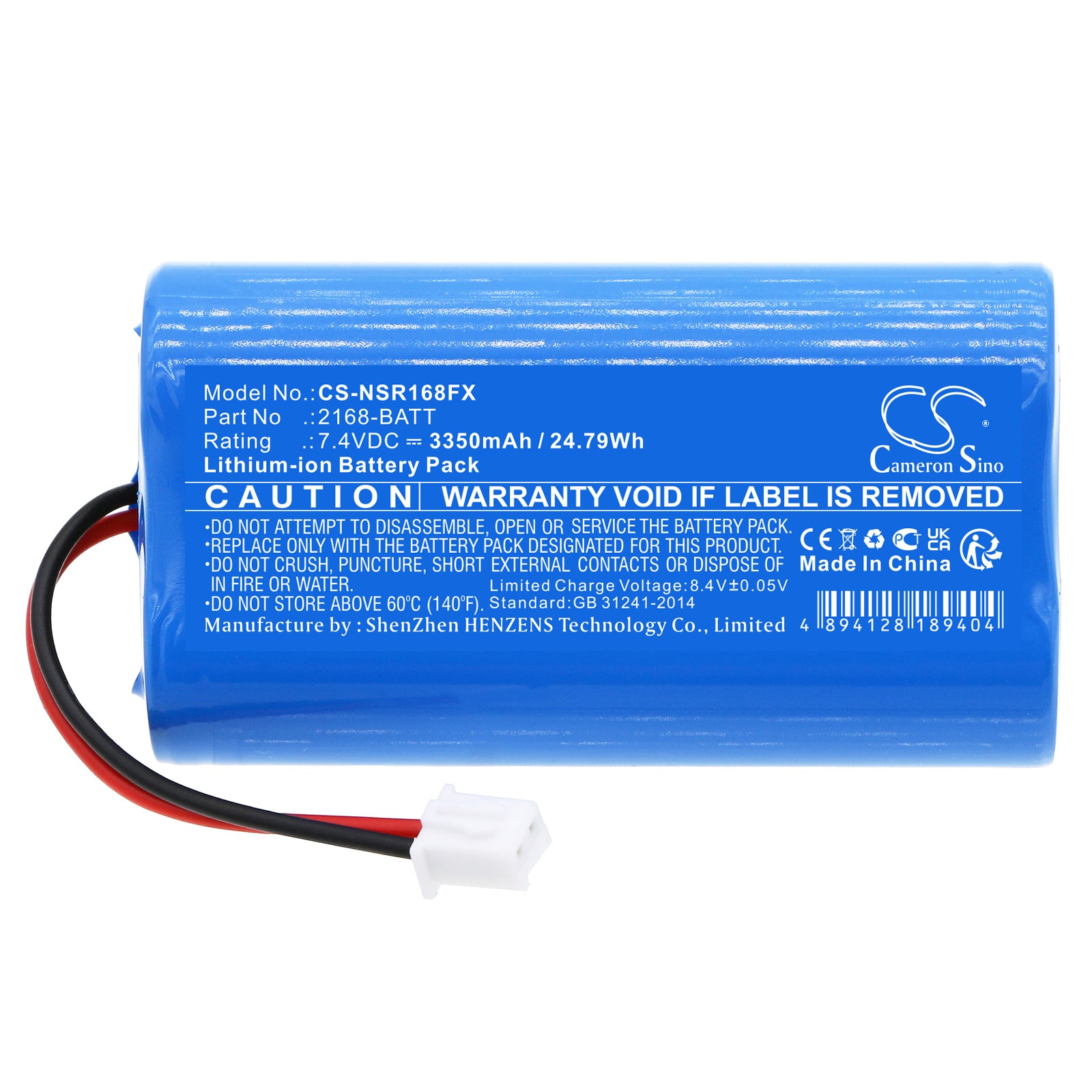 Li-ion, Flashlight Battery fits Nightstick Nsr-2168, 7.4V, 3350mAh Flashlight Cameron Sino Technology Limited