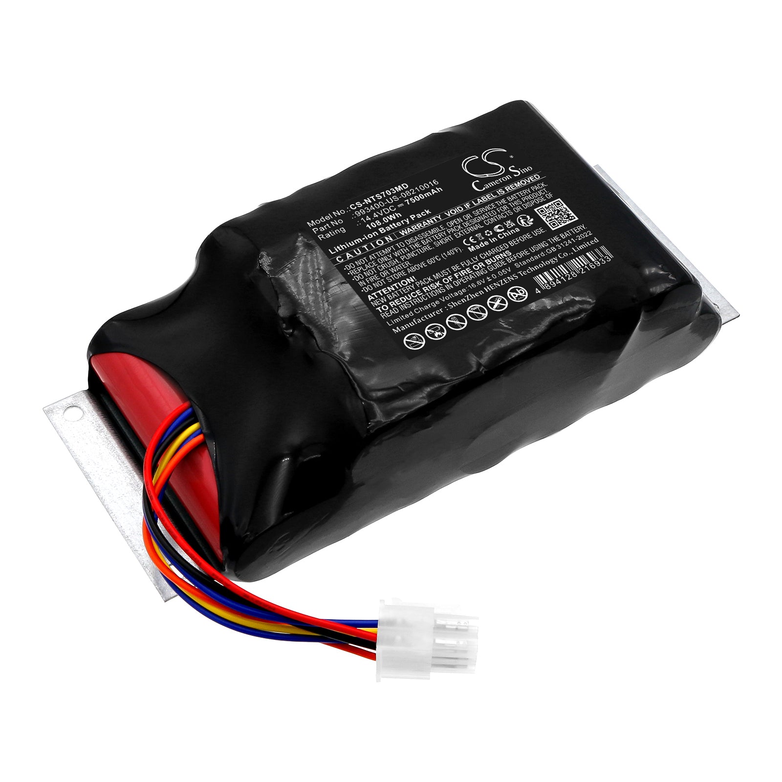 14.4V, Li-ion, 7500mAh, Battery fits Inventus 703-0731-00-RF, 108Wh Medical Cameron Sino Technology Limited