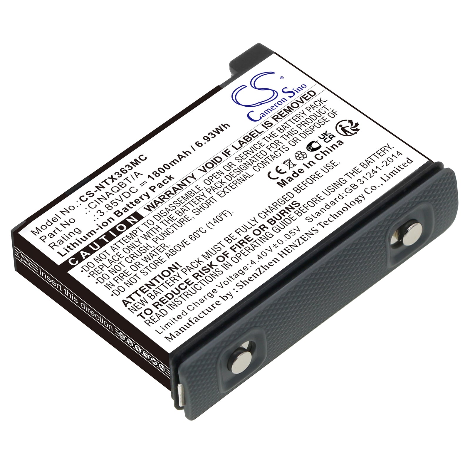 Li-ion, Camera Battery fits Insta360 One X3, 3.85V, 1800mAh Camera Cameron Sino Technology Limited