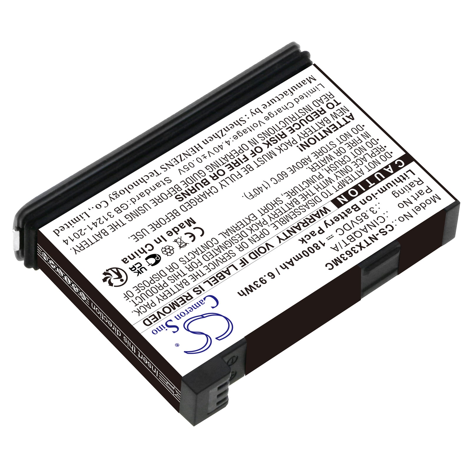 Li-ion, Camera Battery fits Insta360 One X3, 3.85V, 1800mAh Camera Cameron Sino Technology Limited