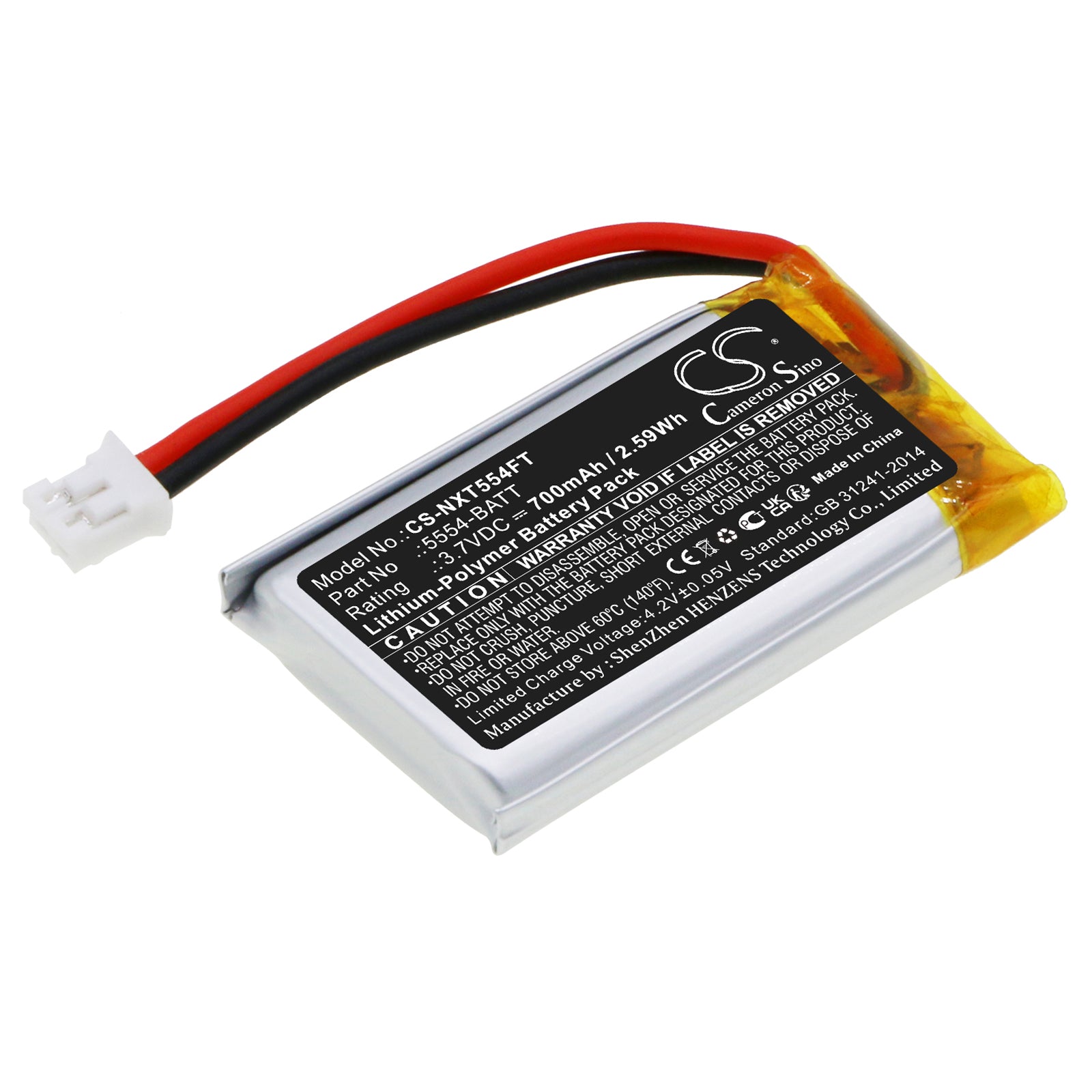 Li-Polymer, Flashlight Battery fits Nightstick Xpr-5554g Headlamp, 3.7V, 700mAh Flashlight Cameron Sino Technology Limited