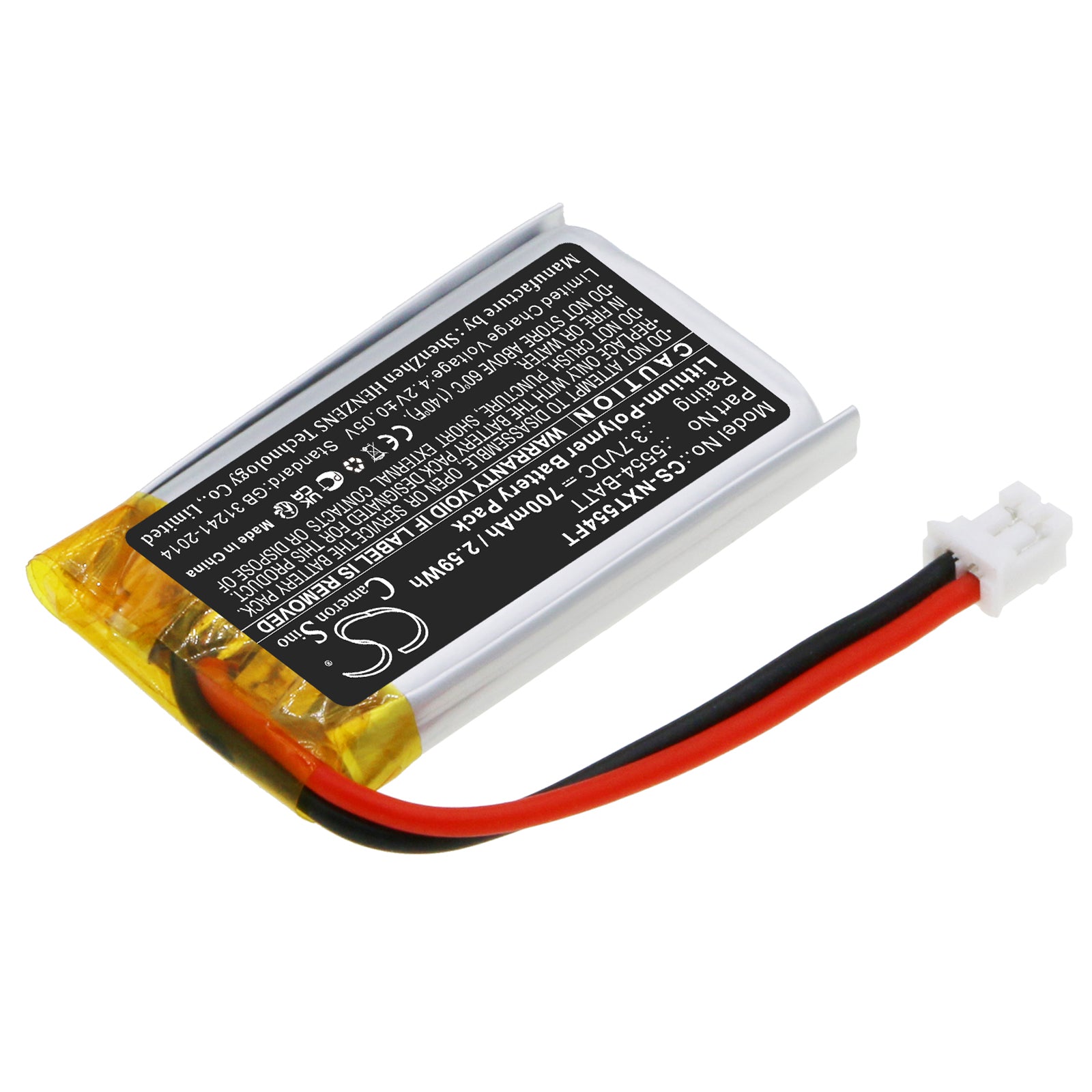 Li-Polymer, Flashlight Battery fits Nightstick Xpr-5554g Headlamp, 3.7V, 700mAh Flashlight Cameron Sino Technology Limited