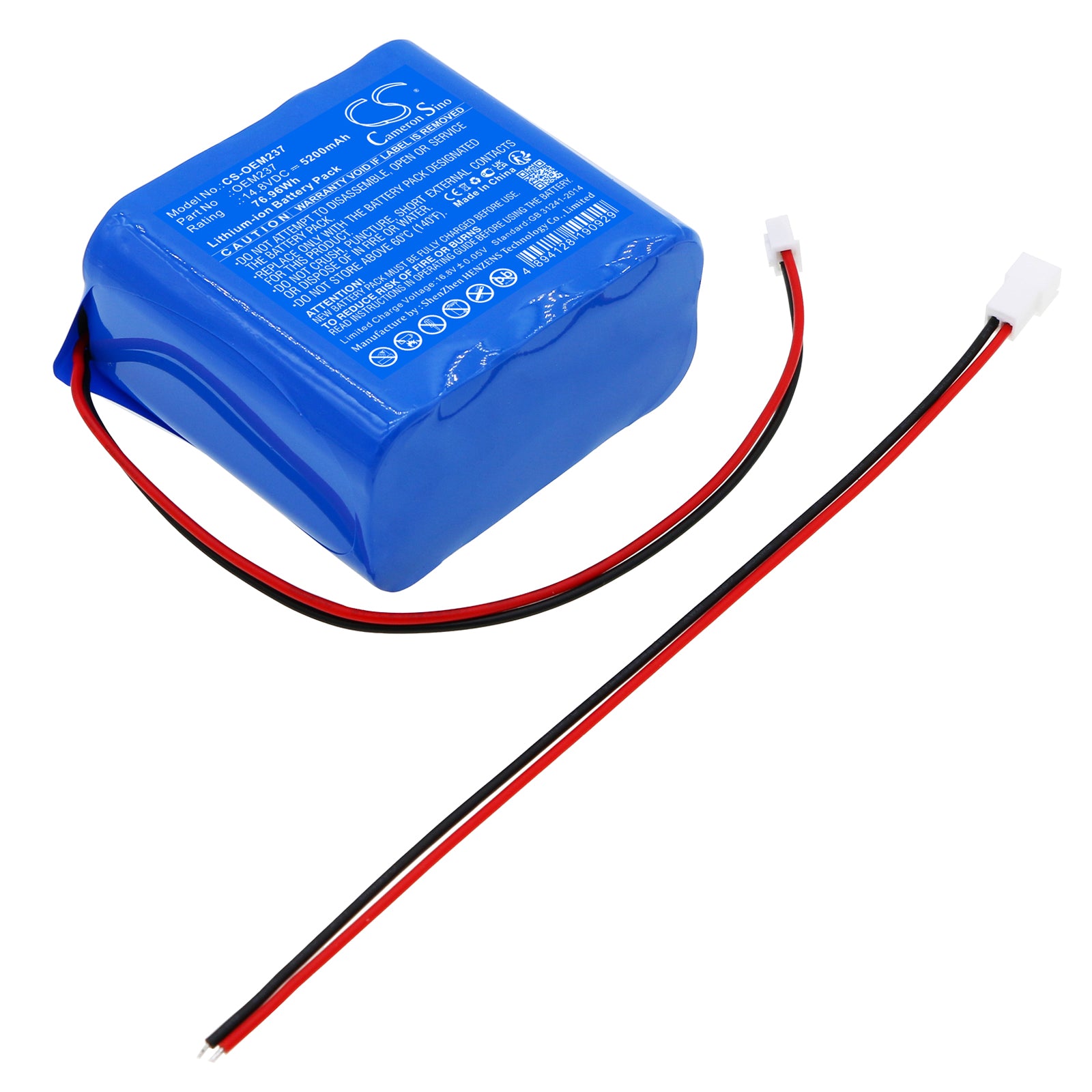Li-ion, OEM/ODM Battery fits Cameron Sino Technologies, 14.8V, 5200mAh OEM/ODM Cameron Sino Technology Limited