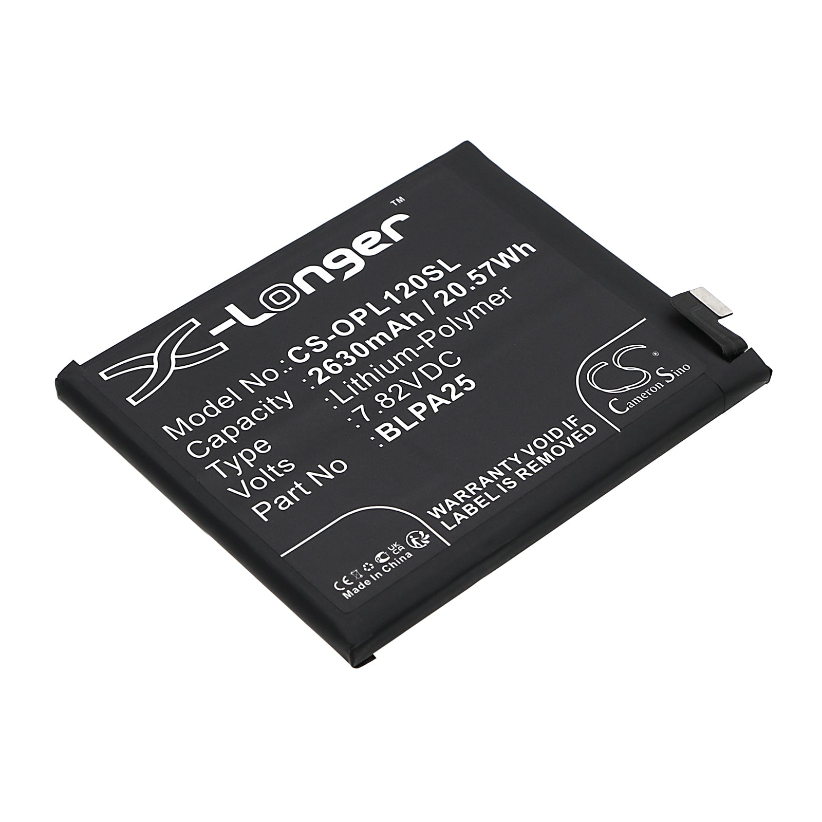 Li-Polymer, Mobile, SmartPhone Battery fits Oneplus 12, Pjd110, 7.82V, 2630mAh Mobile, SmartPhone Cameron Sino Technology Limited