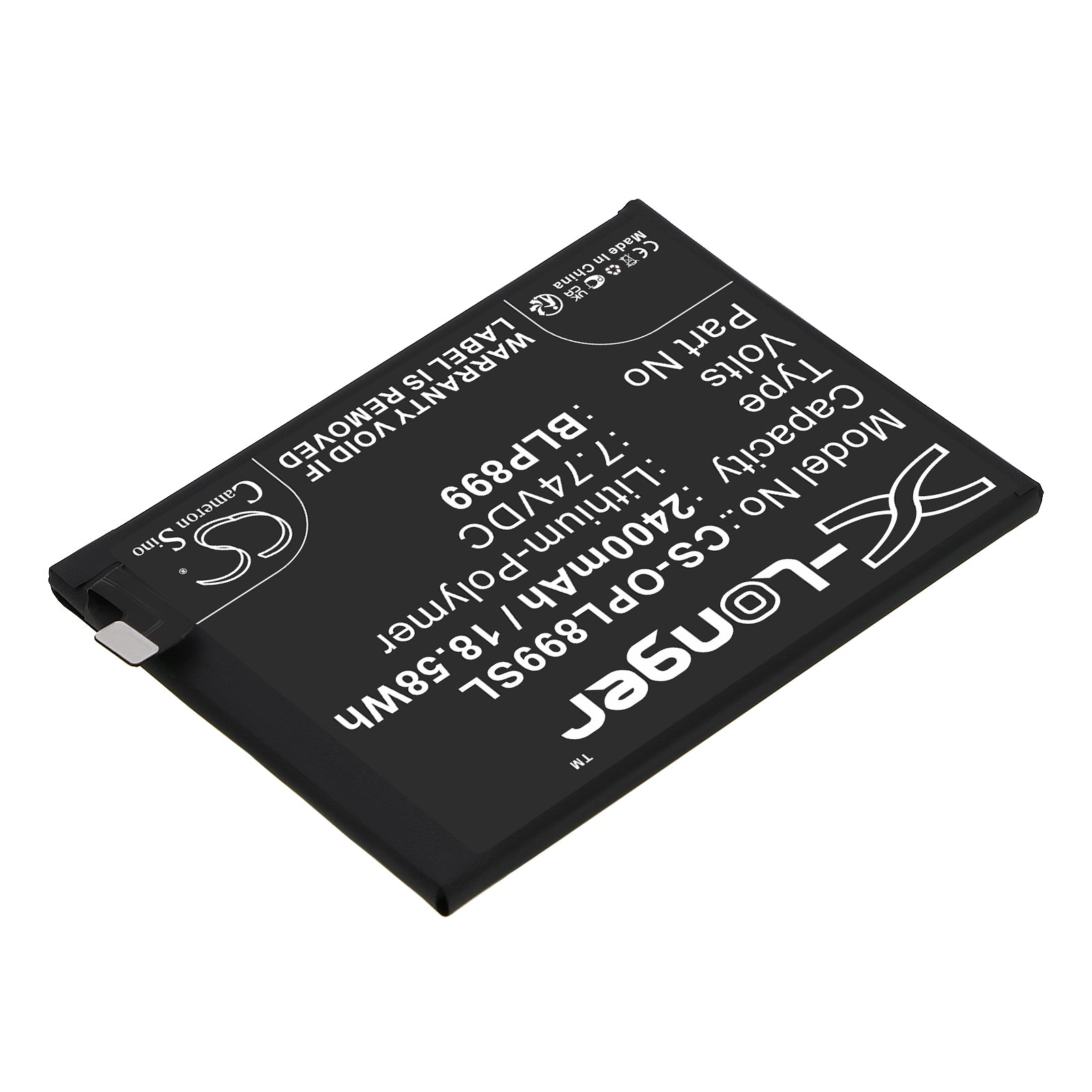 Li-Polymer, Mobile, SmartPhone Battery fits Oneplus 10 Pro, 10 Pro 5g, 7.74V, 2400mAh Mobile, SmartPhone Cameron Sino Technology Limited