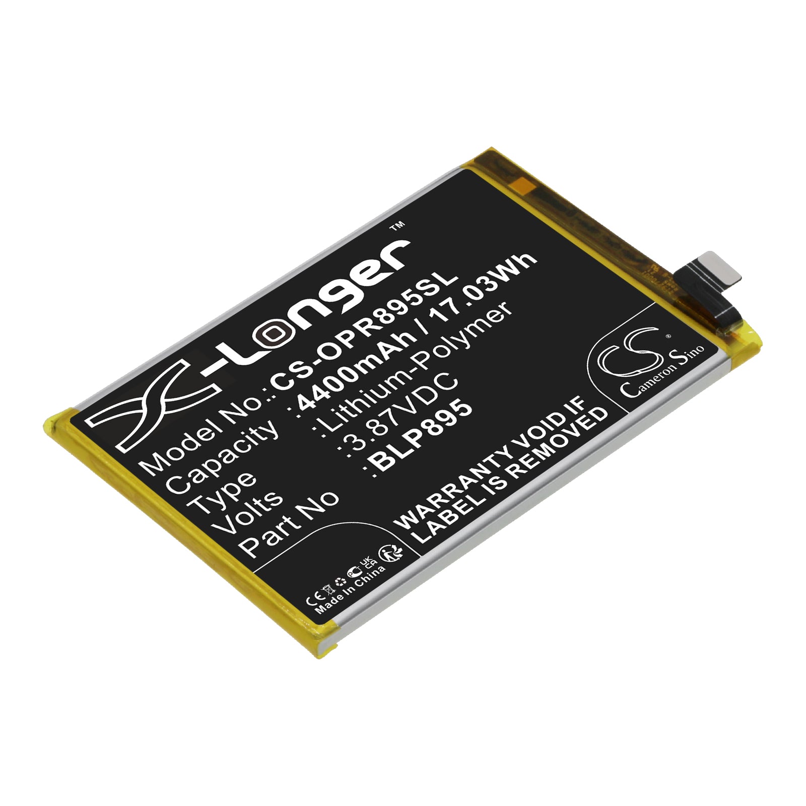 Li-Polymer, Mobile, SmartPhone Battery fits Oppo Pfcm00, Reno7 Se 5g, 3.87V, 4400mAh Mobile, SmartPhone Cameron Sino Technology Limited