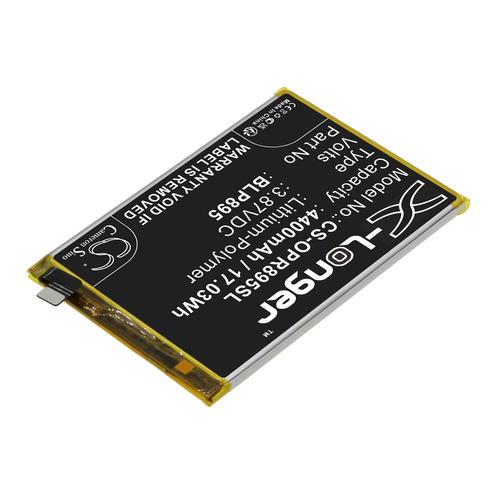 Li-Polymer, Mobile, SmartPhone Battery fits Oppo Pfcm00, Reno7 Se 5g, 3.87V, 4400mAh Mobile, SmartPhone Cameron Sino Technology Limited