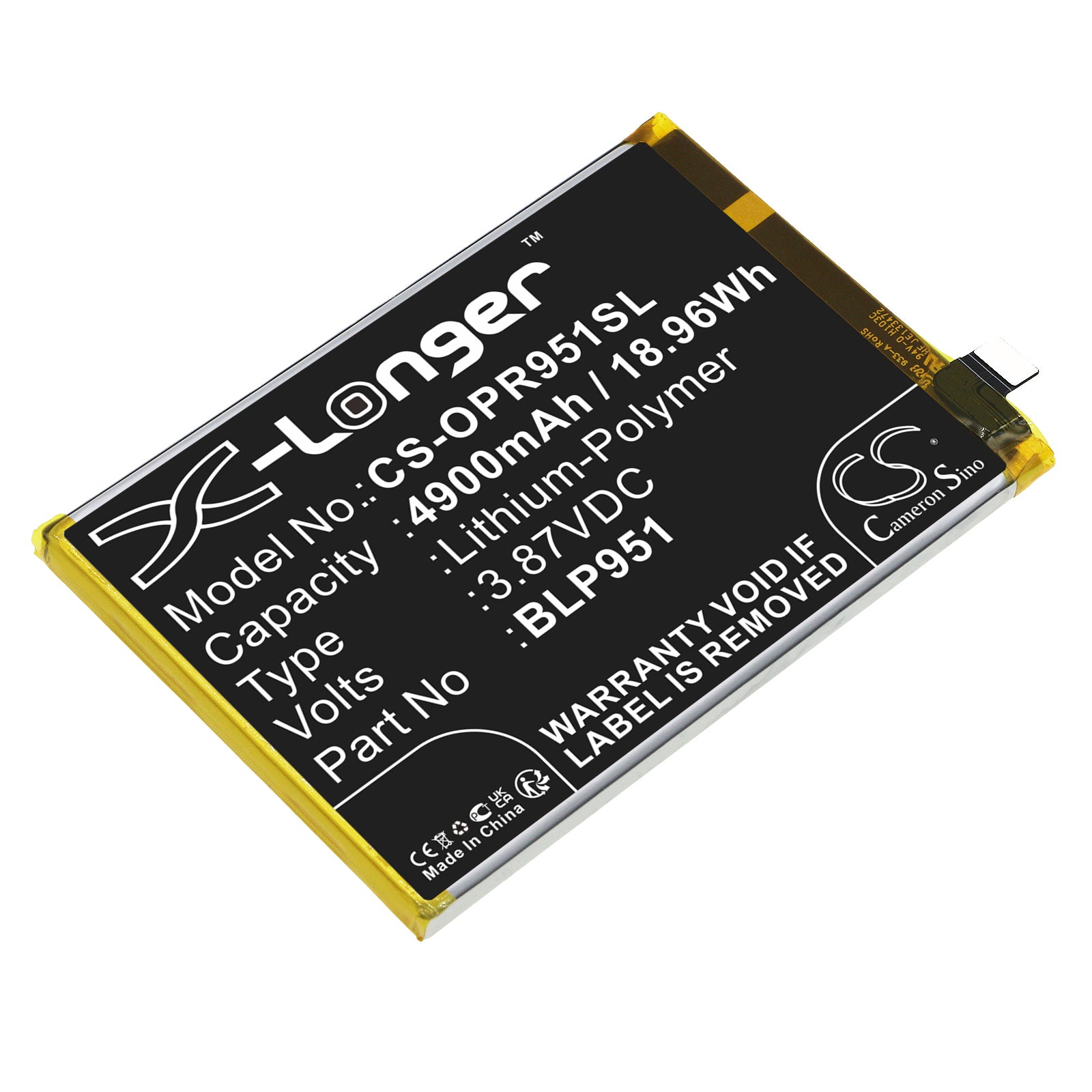 Li-Polymer, Mobile, SmartPhone Battery fits Oppo Realme 10 Pro+, Rmx3686, 3.87V, 4900mAh Mobile, SmartPhone Cameron Sino Technology Limited