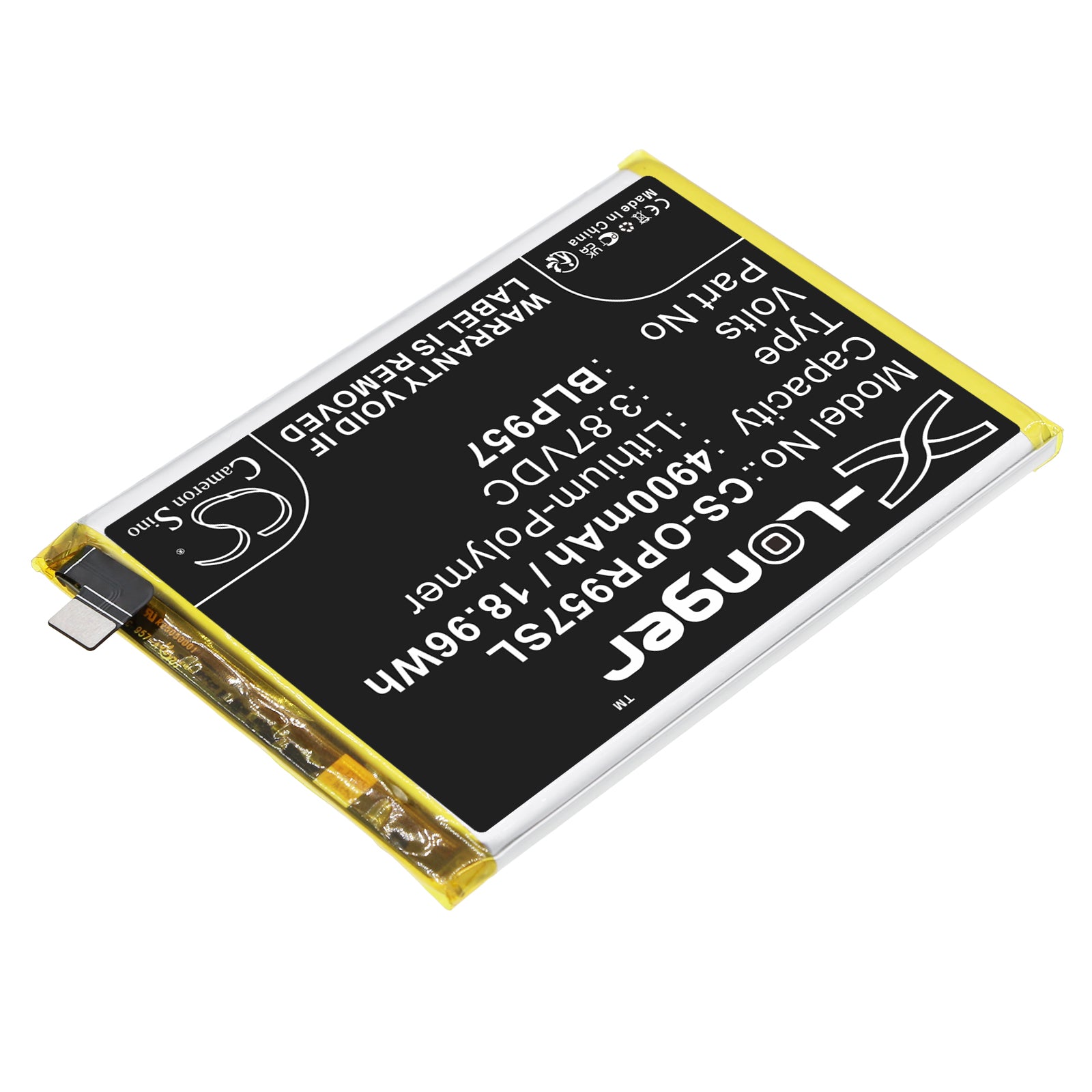 Li-Polymer, Mobile, SmartPhone Battery fits Oppo Realme 10 5g, Rmx3630, 3.87V, 4900mAh Mobile, SmartPhone Cameron Sino Technology Limited