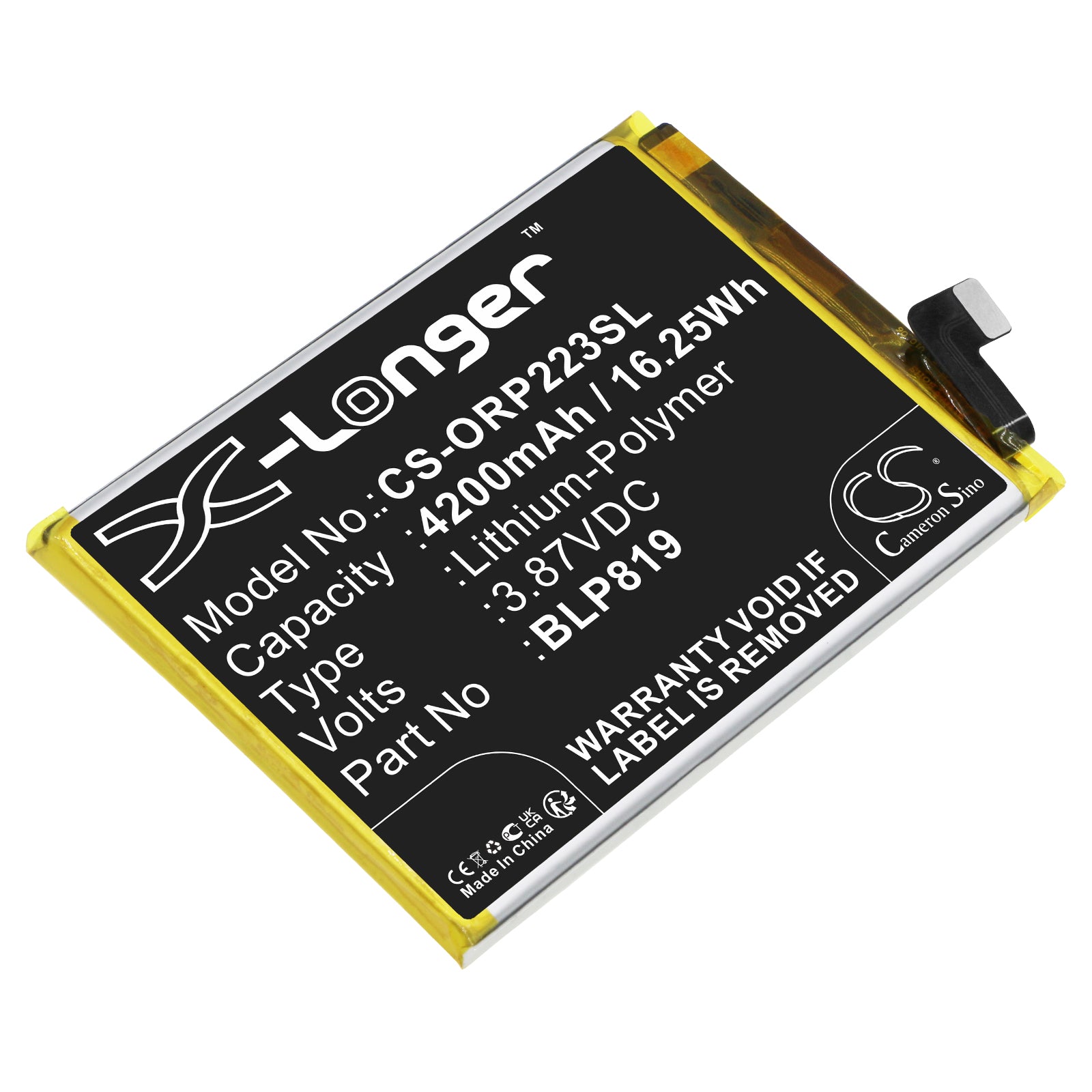 Li-Polymer, Mobile, SmartPhone Battery fits Oppo A95 5g 2021, Cph2211, 3.87V, 4200mAh Mobile, SmartPhone Cameron Sino Technology Limited