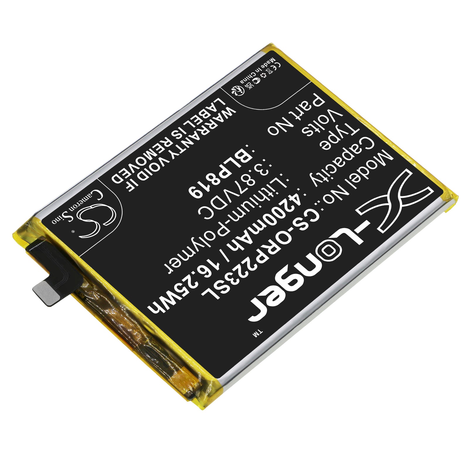Li-Polymer, Mobile, SmartPhone Battery fits Oppo A95 5g 2021, Cph2211, 3.87V, 4200mAh Mobile, SmartPhone Cameron Sino Technology Limited