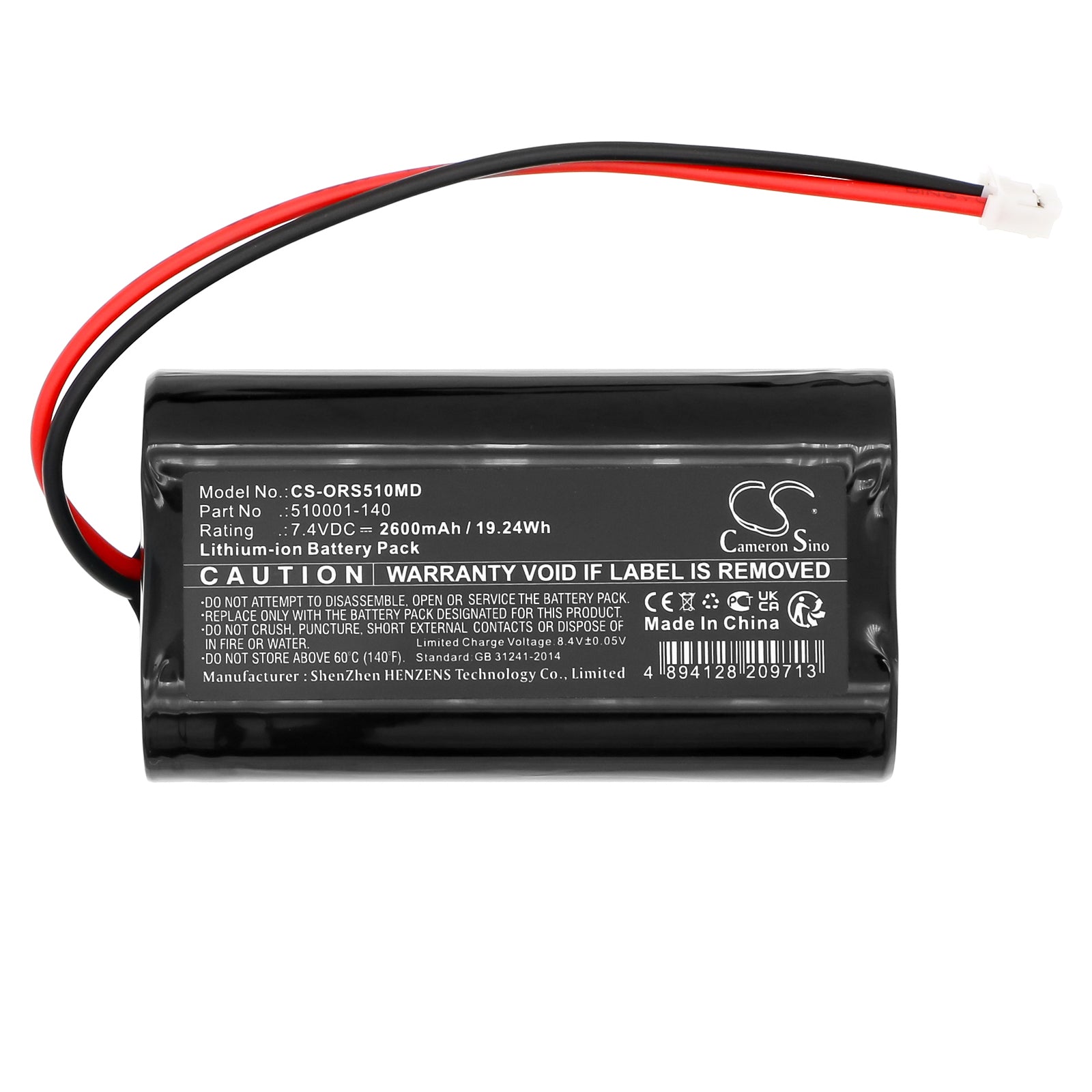 Li-ion, Medical Battery fits Orascoptic Zeon Discovery, 7.4V, 2600mAh Medical Cameron Sino Technology Limited