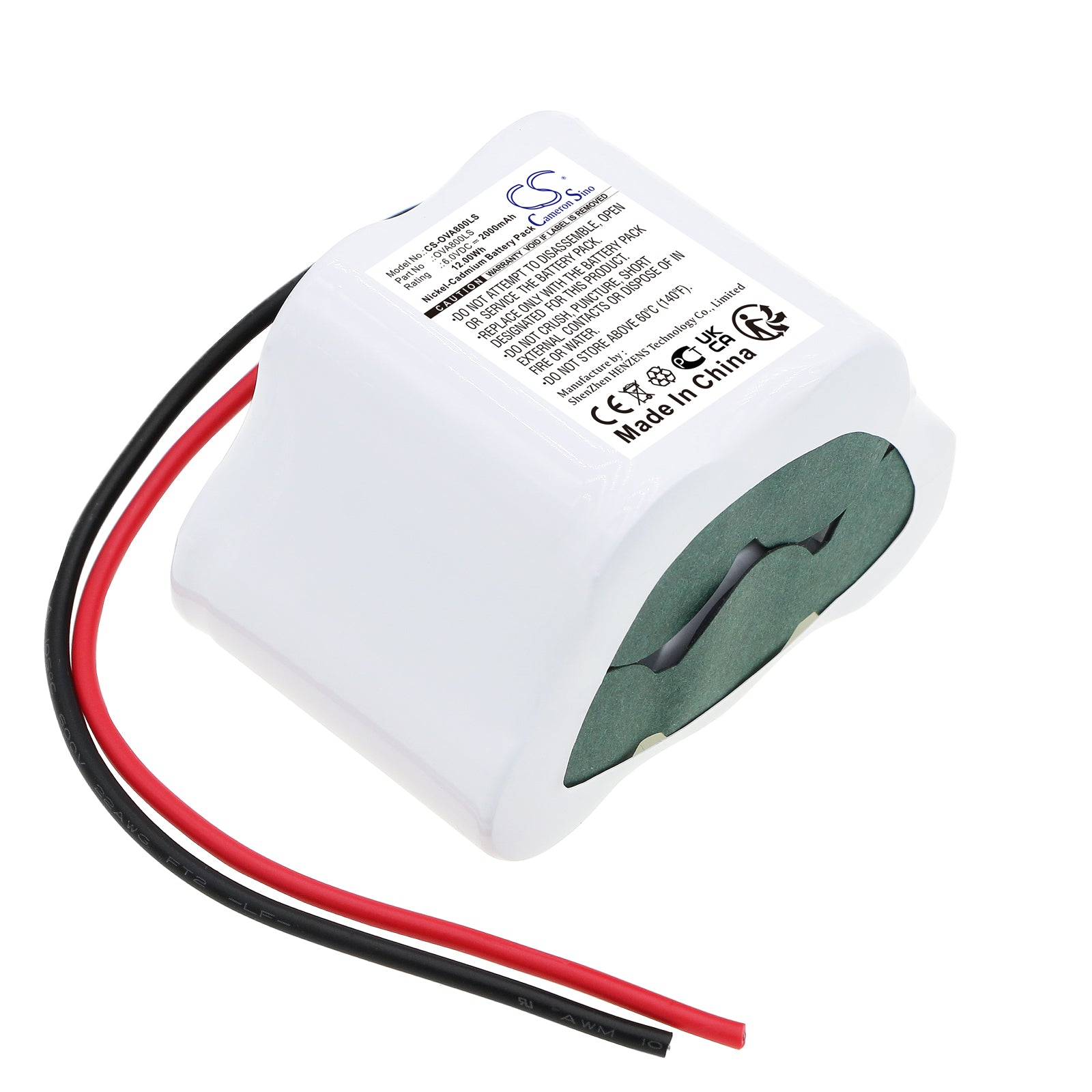 Ni-CD, Emergency Lighting Battery fits Cameron Sino Technologies, 6.0V, 2000mAh Emergency Lighting Cameron Sino Technology Limited