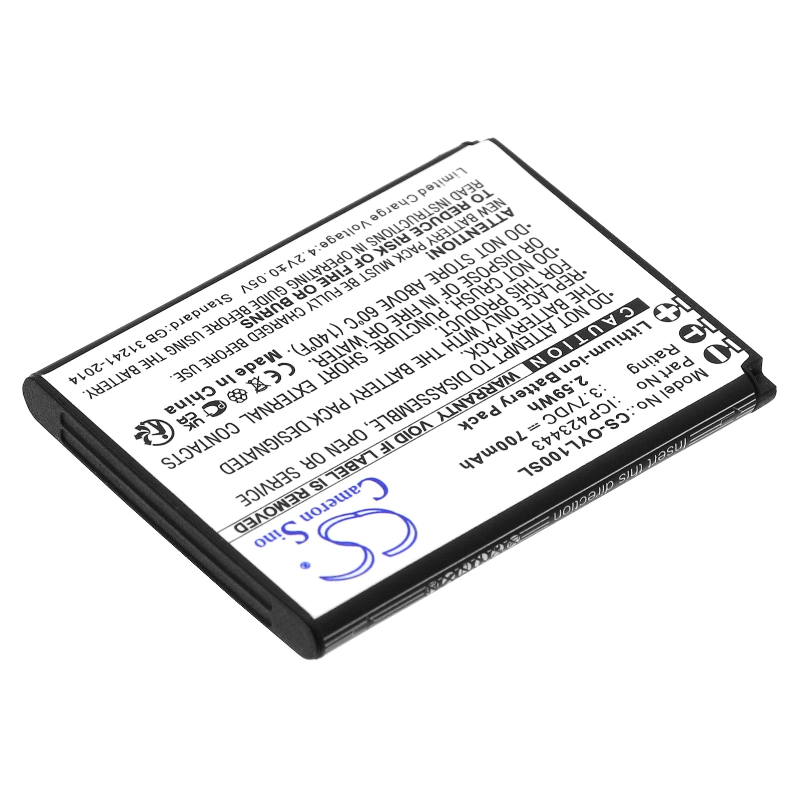 Li-ion, Mobile, SmartPhone Battery fits Olympia Luna, 3.7V, 700mAh Mobile, SmartPhone Cameron Sino Technology Limited